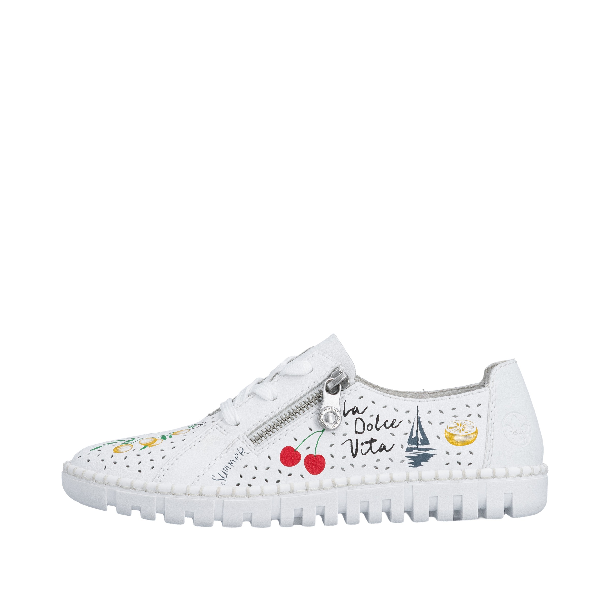 Rieker Schnürschuh  Sneaker, Halbschuh, Schnürer mit sommerlichem Motiv-Druck