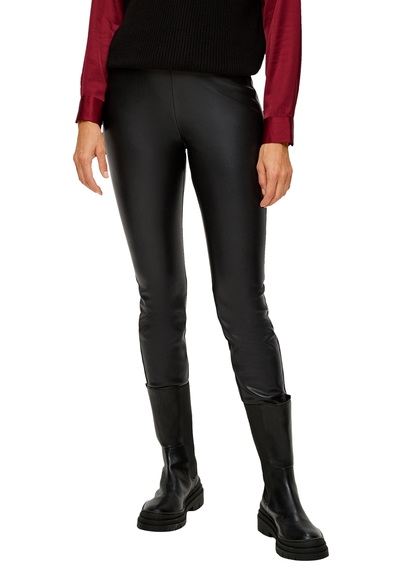 Leggings, in Leder-Optik und Extra Slim