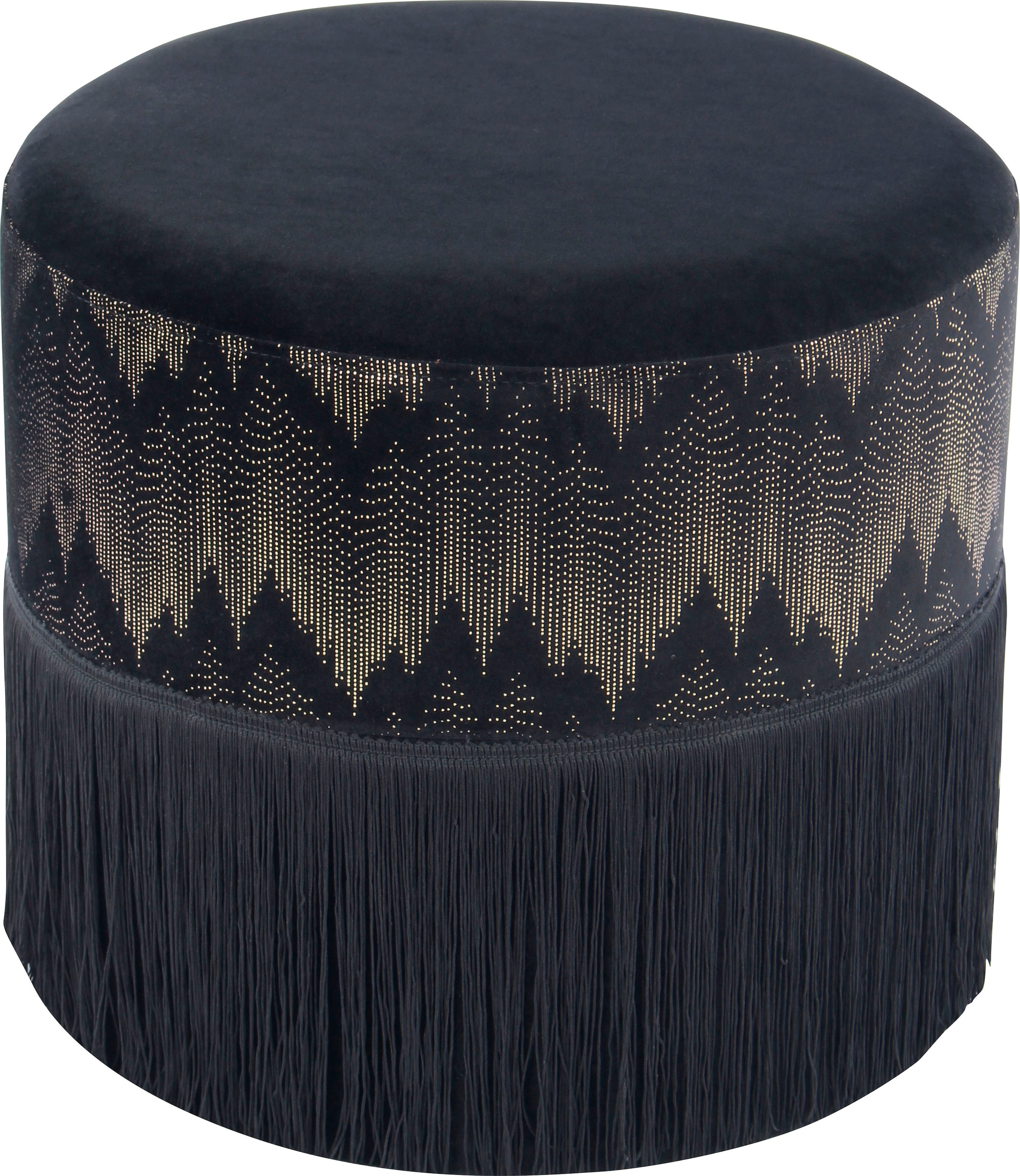 Kayoom Sitzhocker »Hocker Cleopatra 825, mit samtigem Bezug«, (1 St.), verziert, orientalisches Design, modern gestaltet