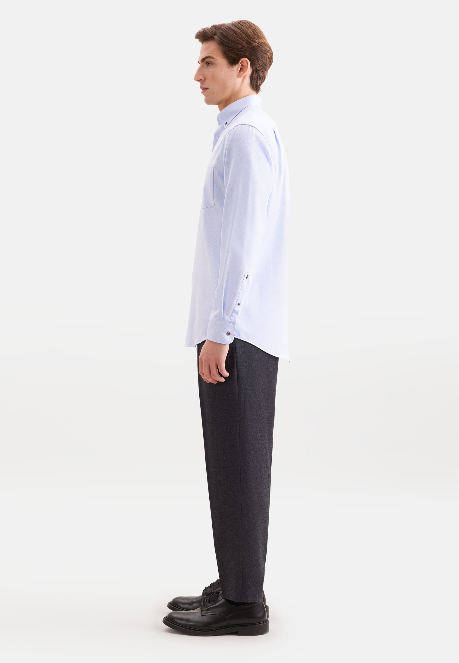 seidensticker Businesshemd »Schwarze Rose« Regular 1/1 Button-Down-Kragen Struktur