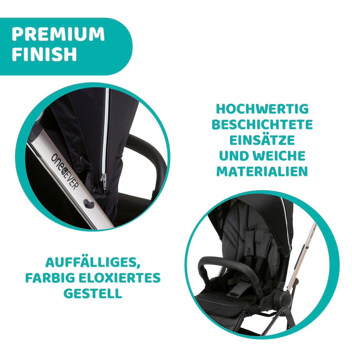 Chicco Kombi-Kinderwagen »Kinderwagen One4ever, pirate black«, mit zwei Sitzen