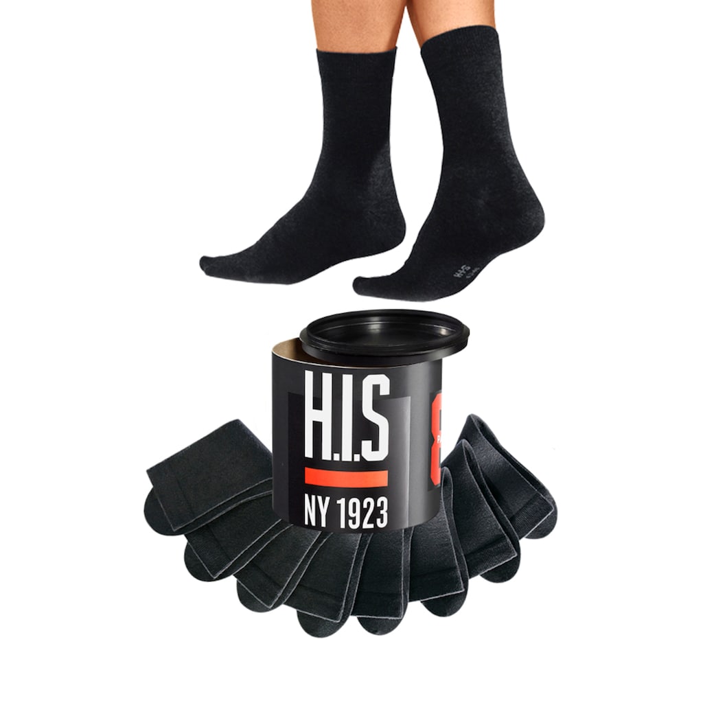 H.I.S Socken, (Dose, 8 Paar)