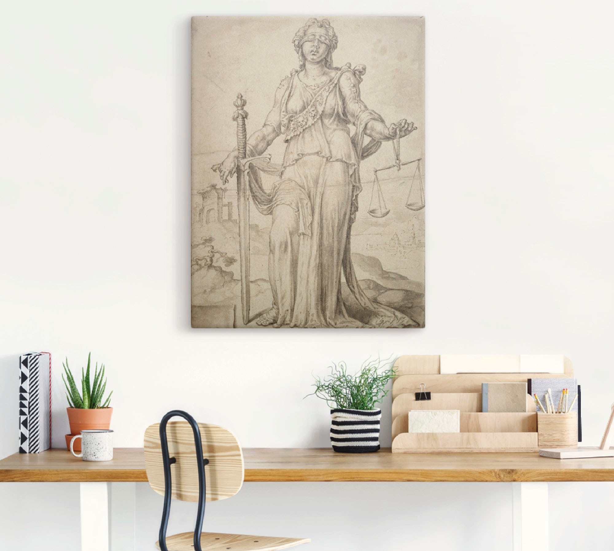 Artland Wandbild »Justitia.«, Frau, (1 St.), als Leinwandbild, Wandaufkleber oder Poster in versch. Größen