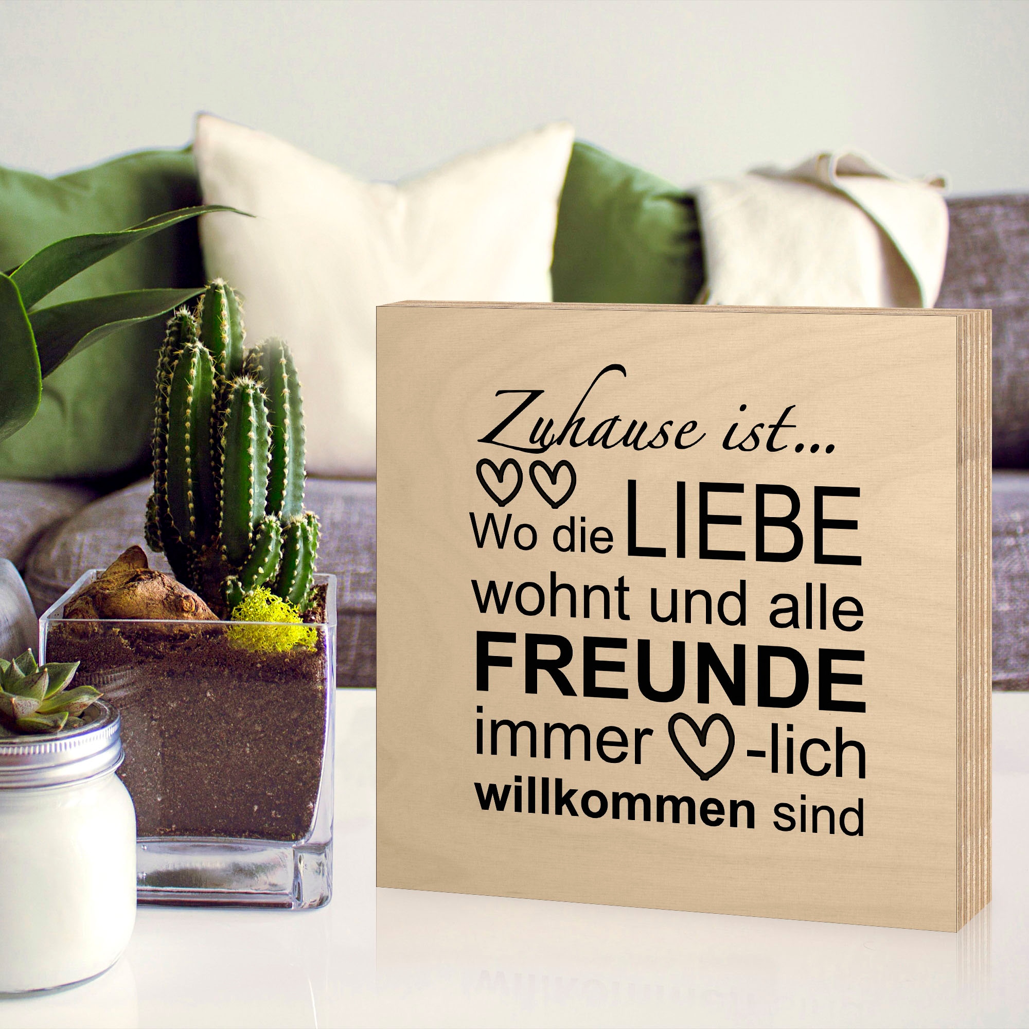 Artland Holzbild »Wo die Liebe wohnt«, Sprüche & Texte, (1 St.)