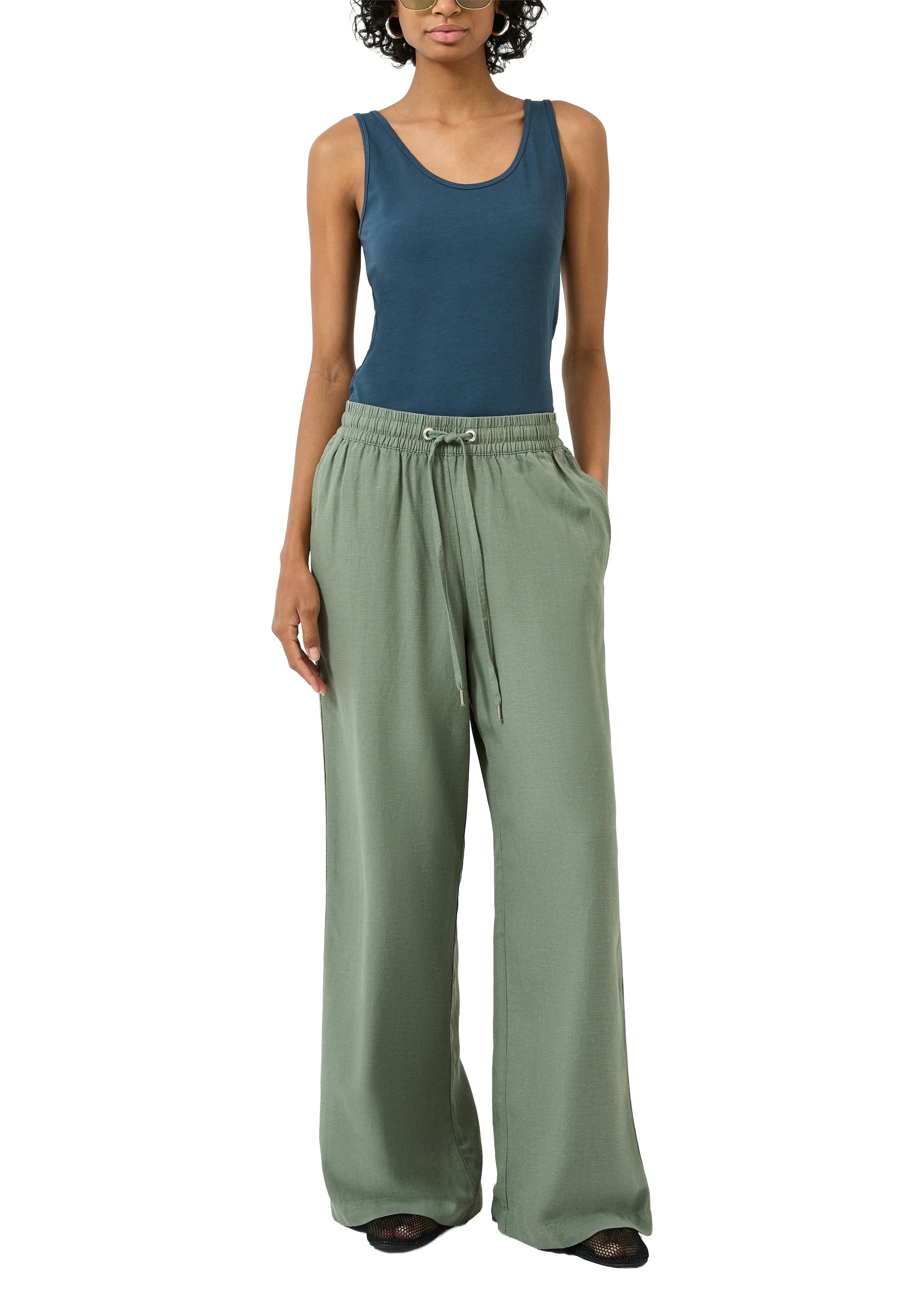 QS Stoffhose  mit elastischem Bund und Kordelzug