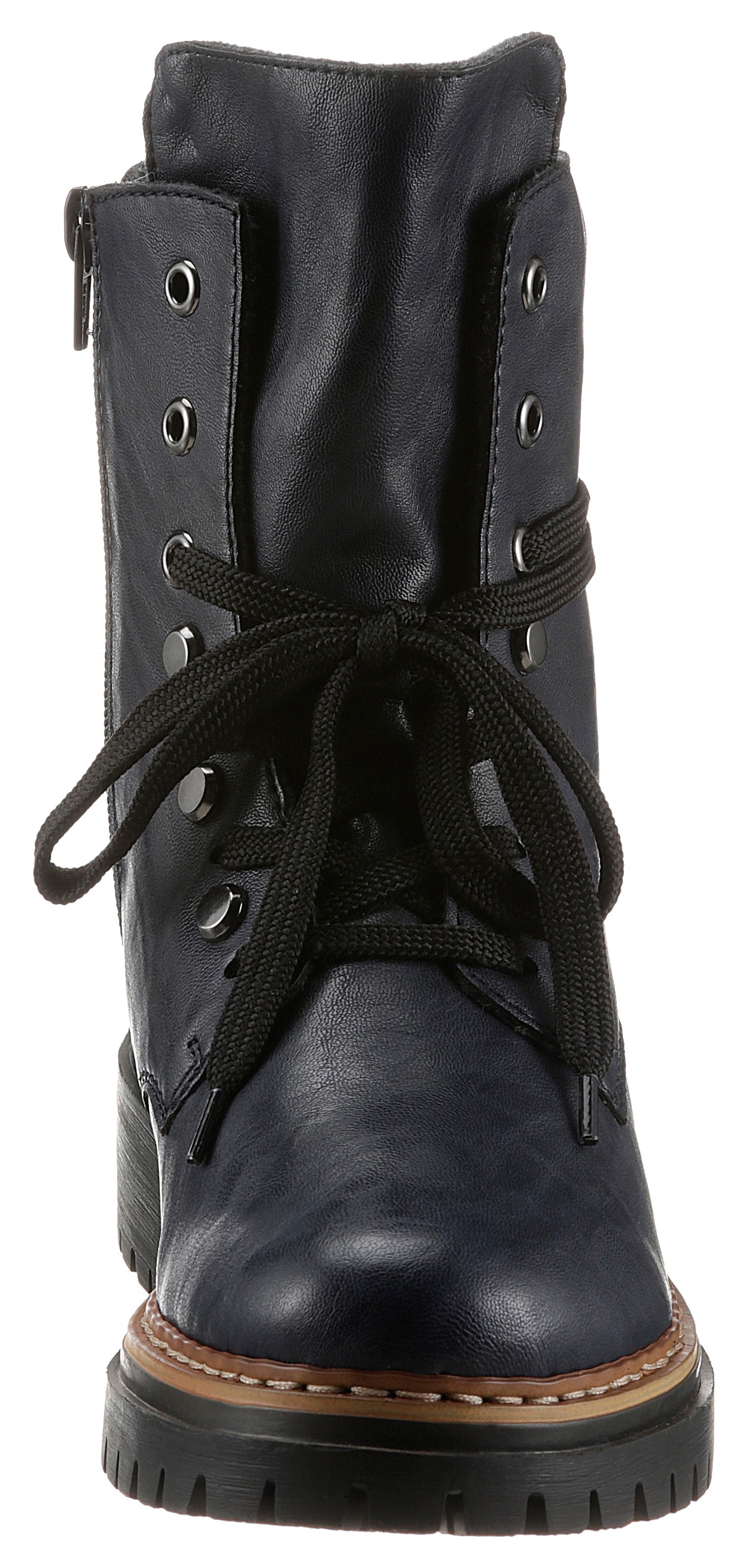 Rieker Schnürboots, Stiefelette, Profilsohle, Blockabsatz, mit lässiger Schnürung
