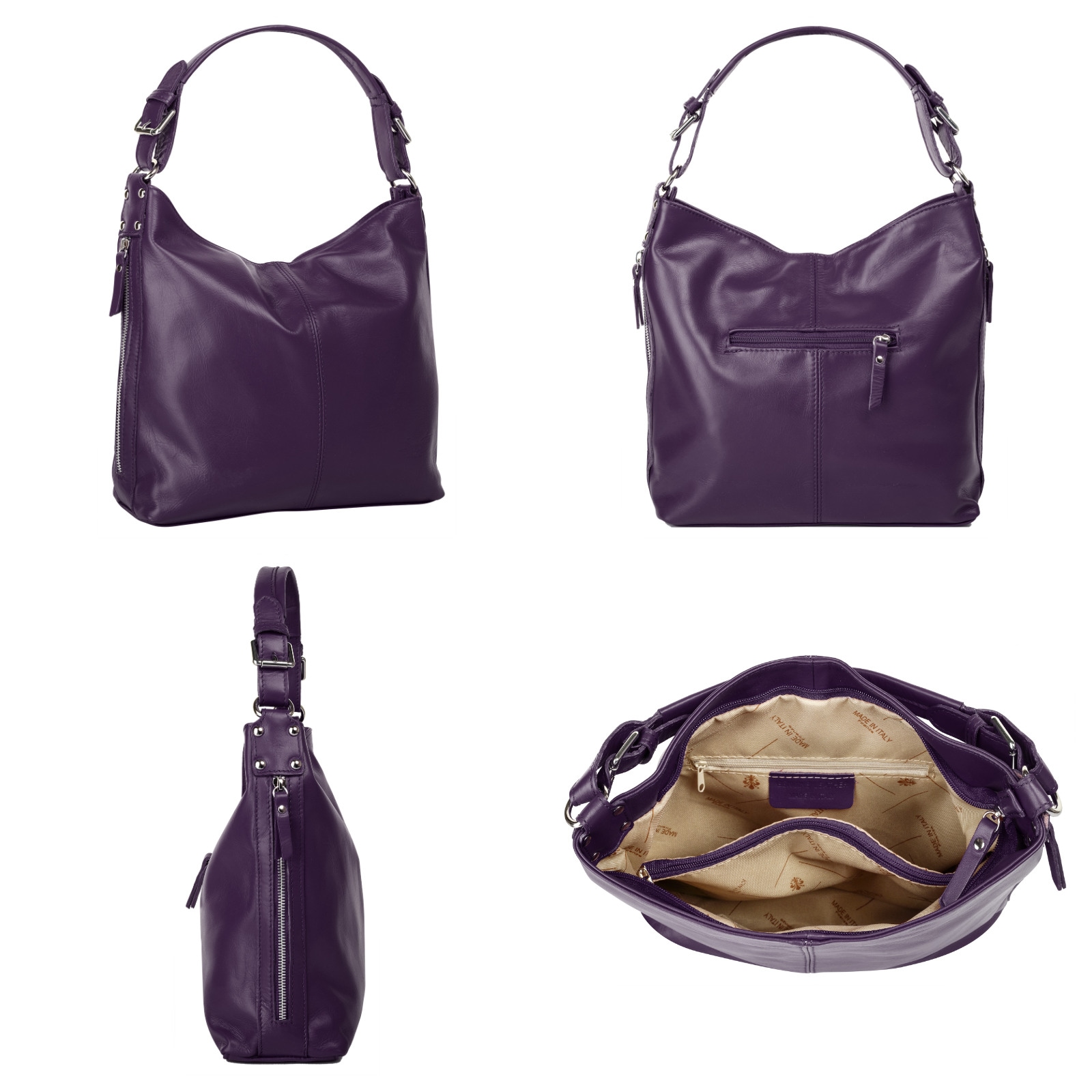Samantha Look Henkeltasche, echt Leder, Made in Italy