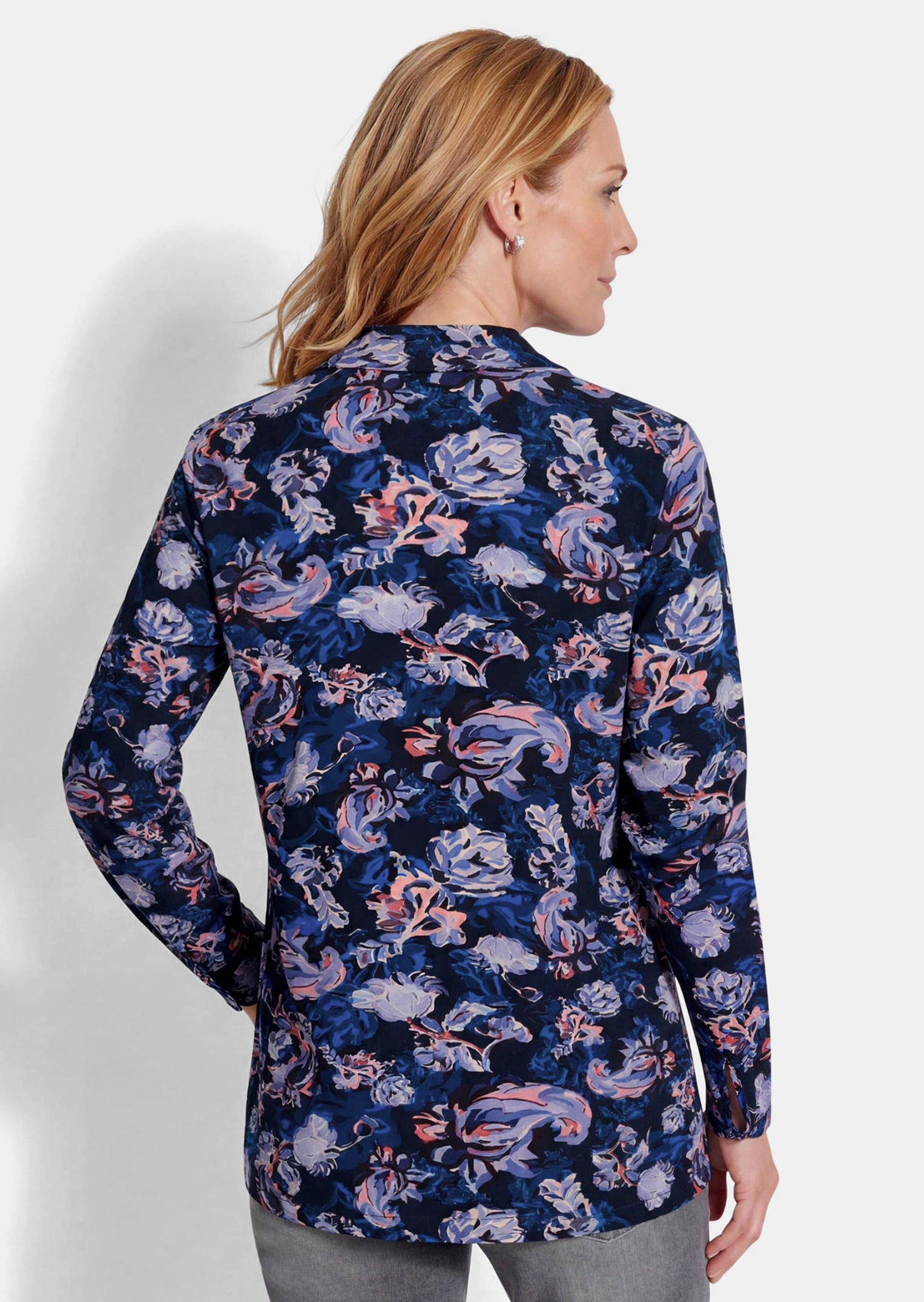GOLDNER Print-Shirt »Knotenshirt mit Stehkragen« raffinierte Ausschnittlösung