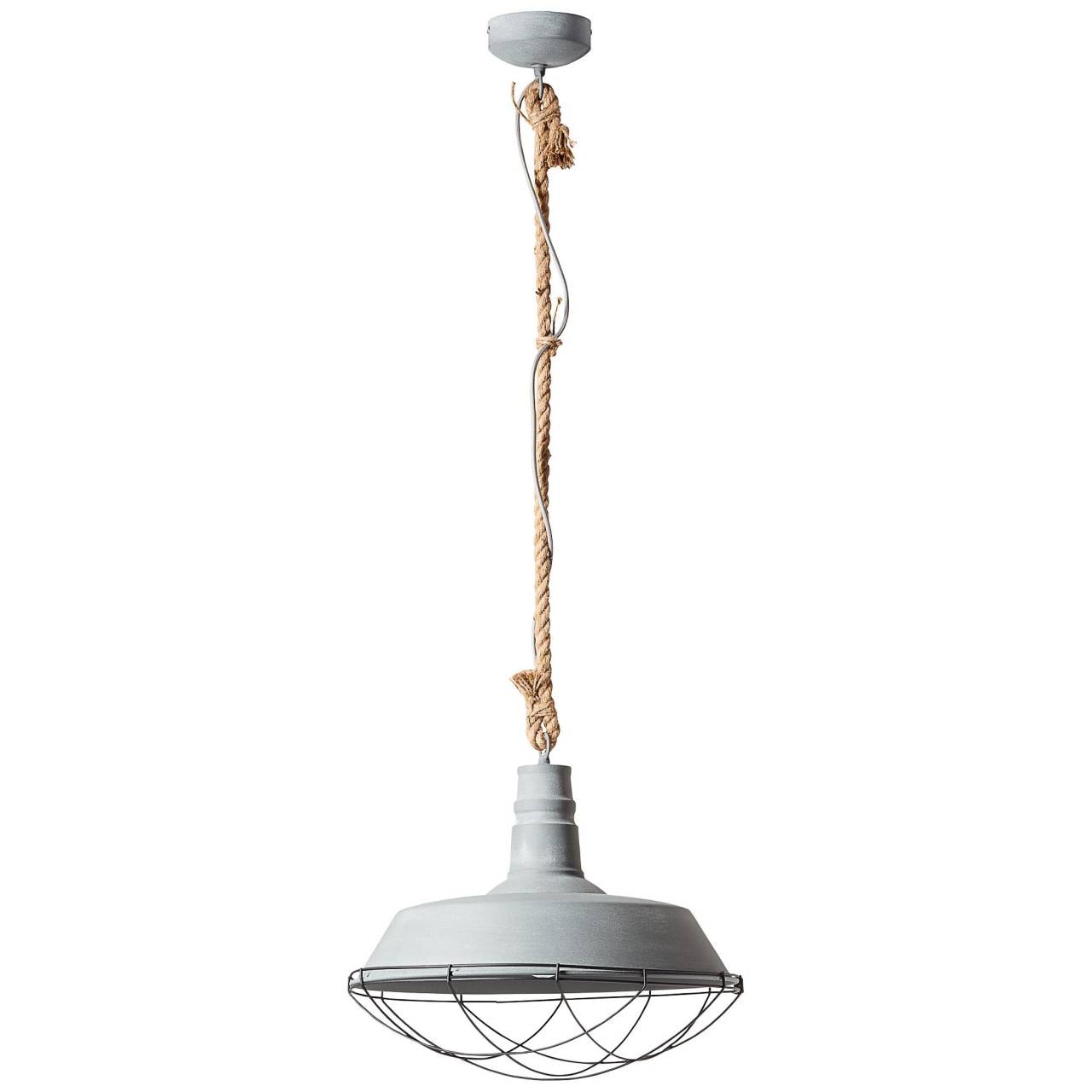 Brilliant Pendelleuchte »Rope«, 1 flammig, Leuchtmittel E27 | ohne Leuchtmittel, Hängelampe 47cm grau Beton