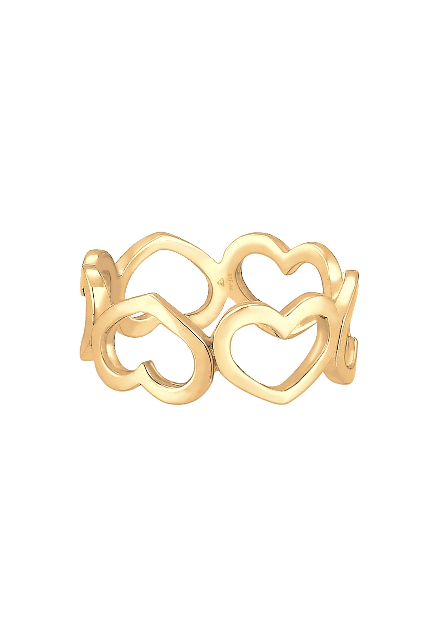 Elli Silberring »Ring Bandring Herzen Symbol Cut-Out Trend 925er Silber«