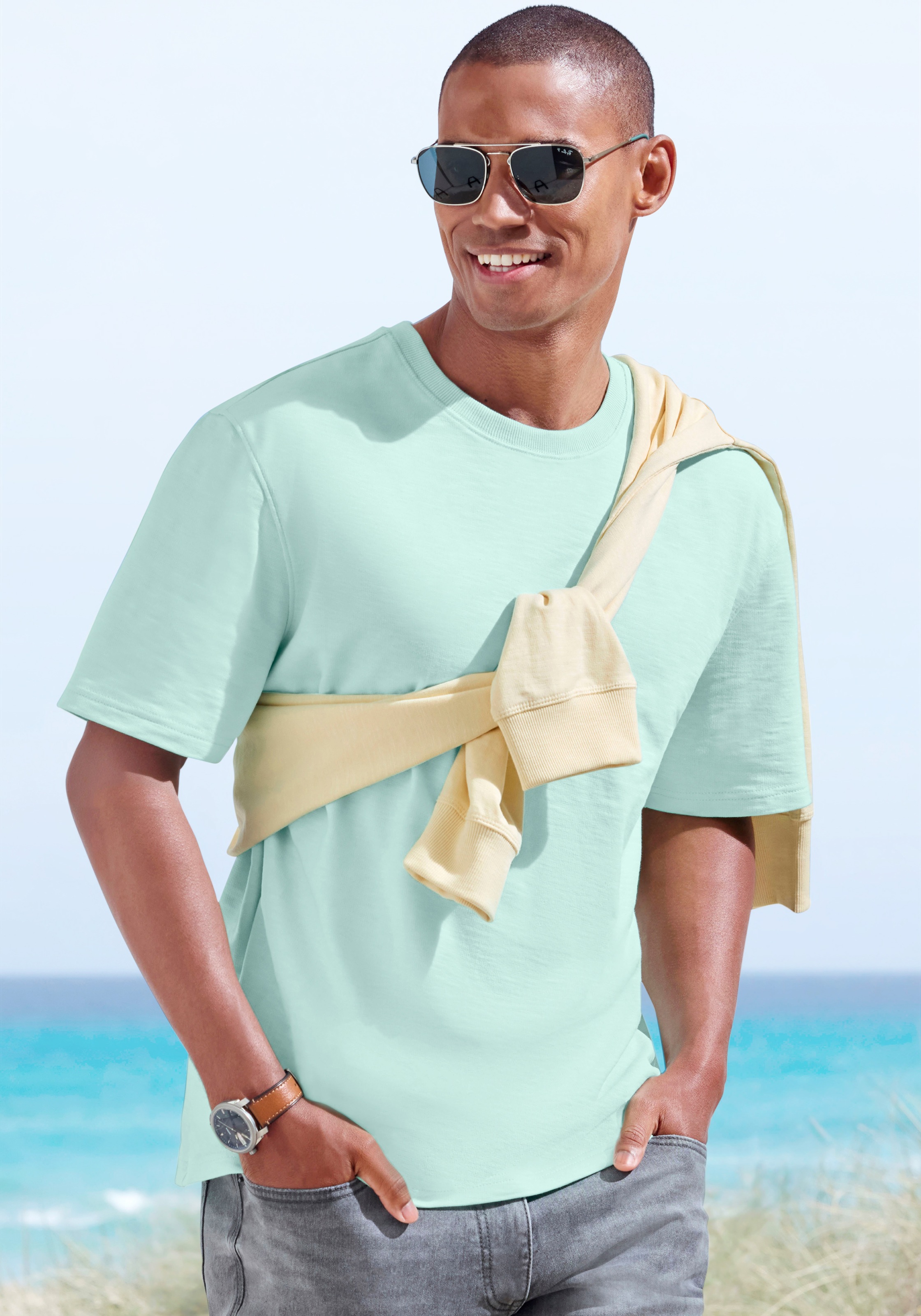 John Devin T-Shirt in Struktur-Qualität und modischen Farben