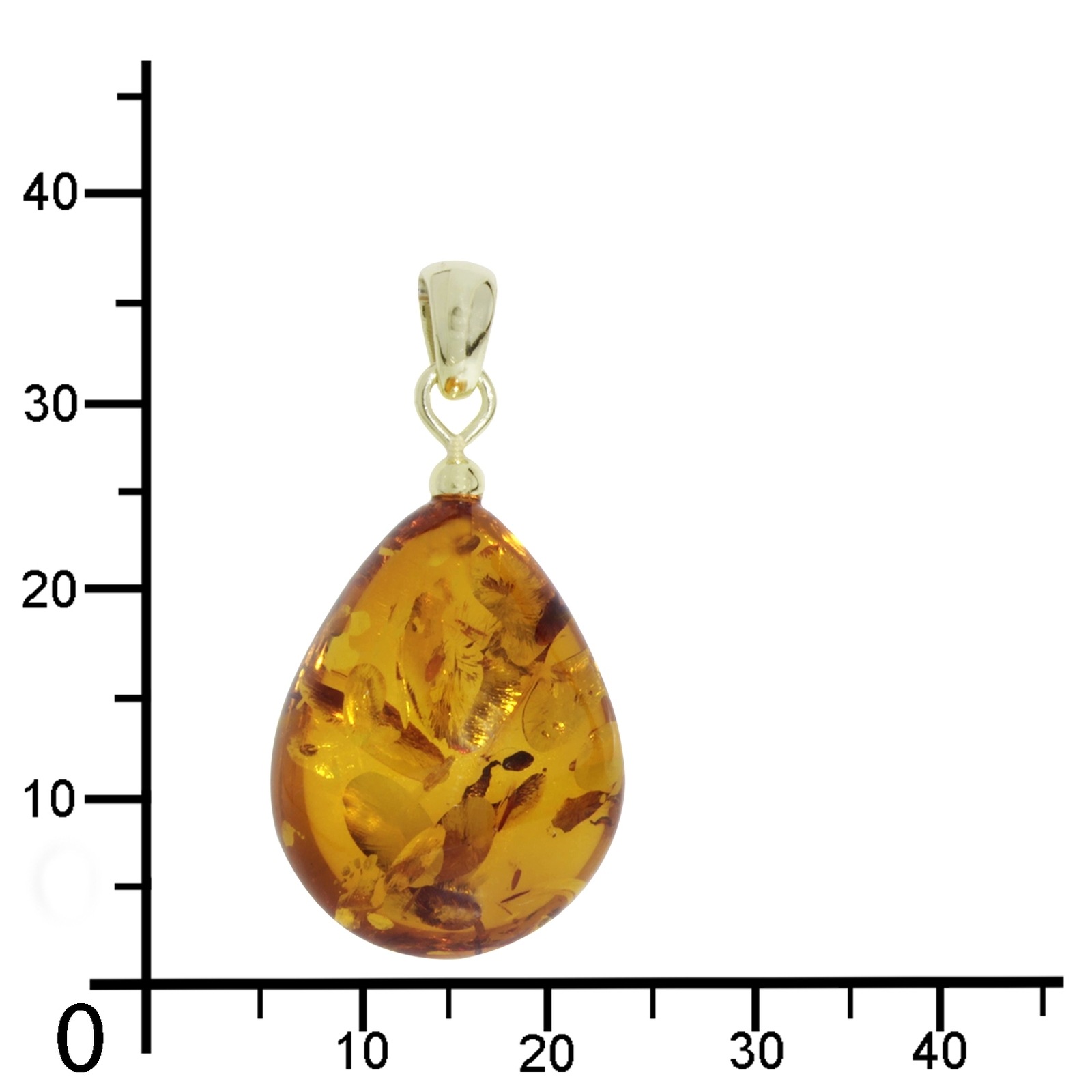 OSTSEE-SCHMUCK Kettenanhänger »- Tropfen ca. 22 mm lang - Gold 585/000 - Bernstein -,«