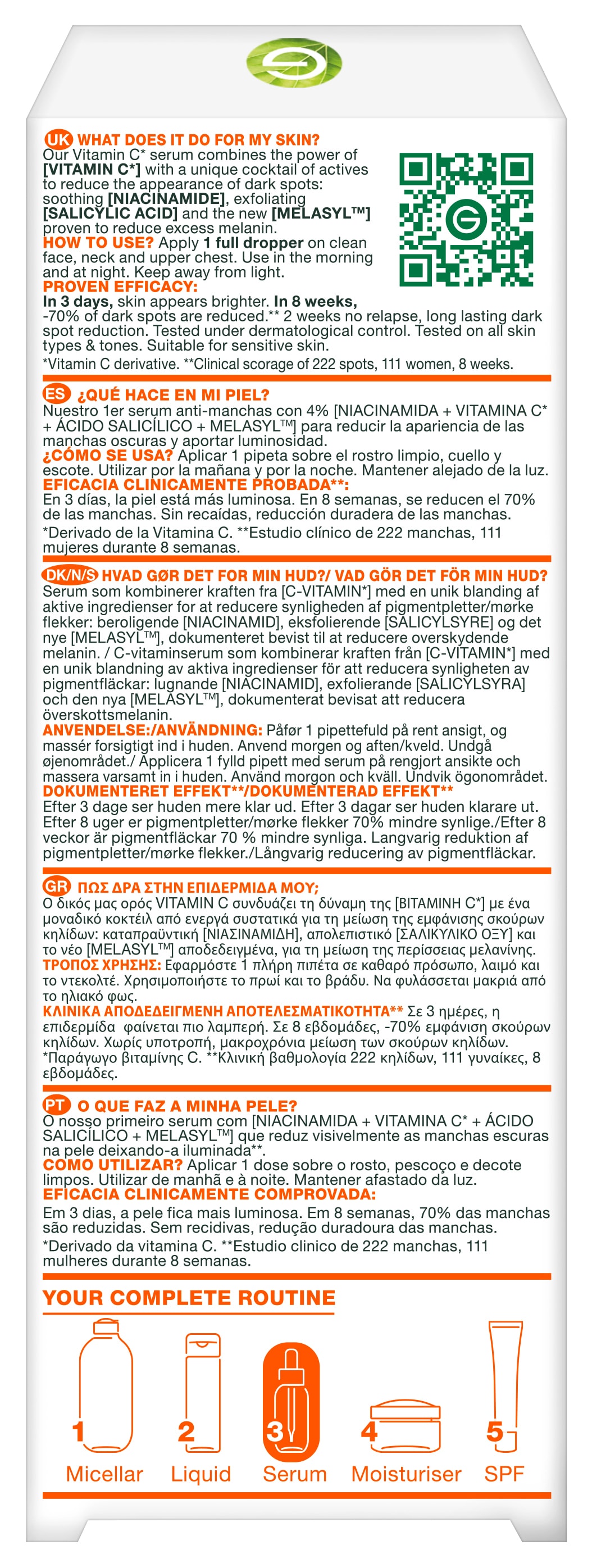 GARNIER Gesichtsserum »SKIN ACTIVE VITAMIN C« mit Vitamin C Derivat