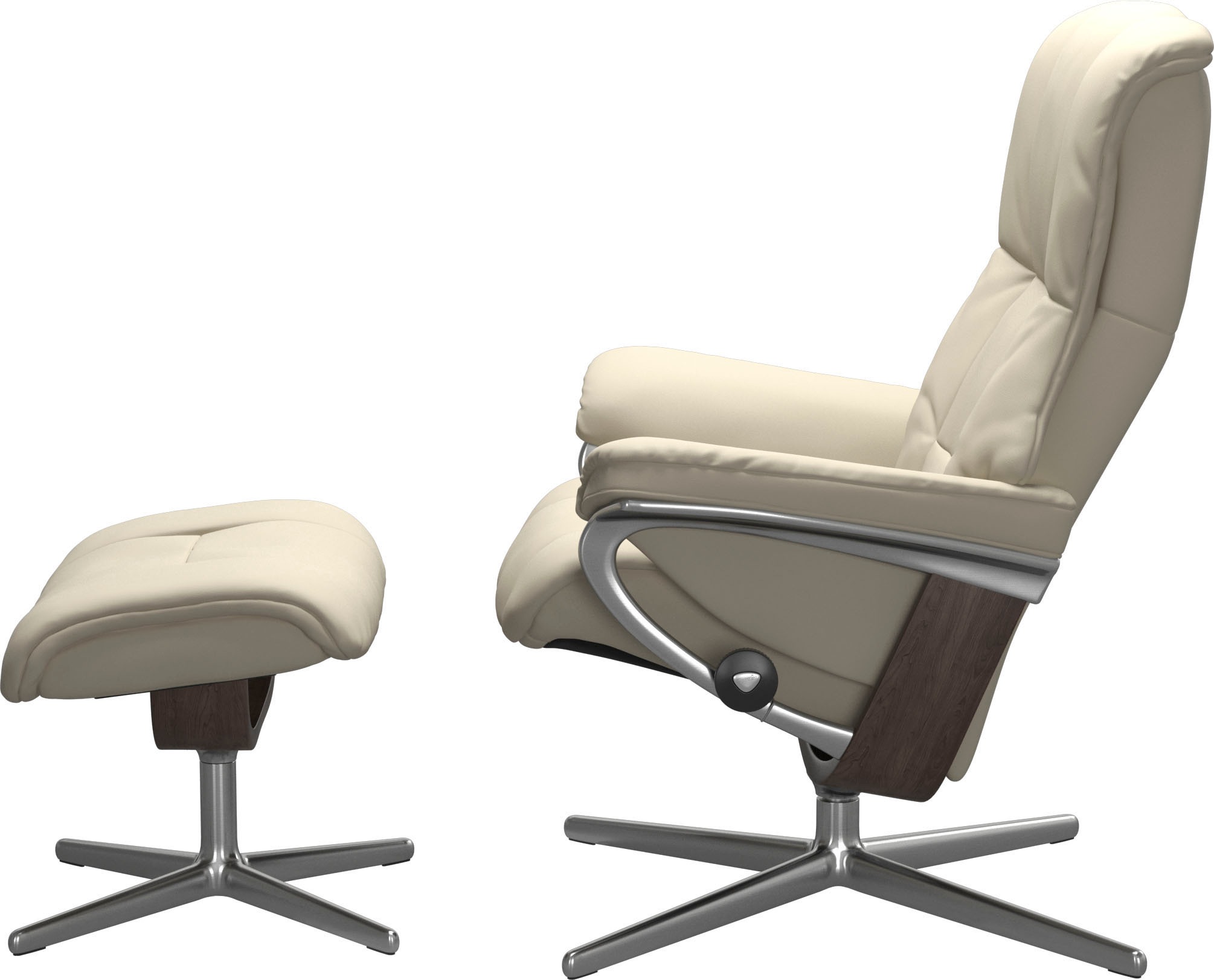 Stressless® Relaxsessel »Mayfair«, (Set, Relaxsessel mit Hocker), mit Hocker, mit Cross Base, Größe S, M & L, Holzakzent Wenge