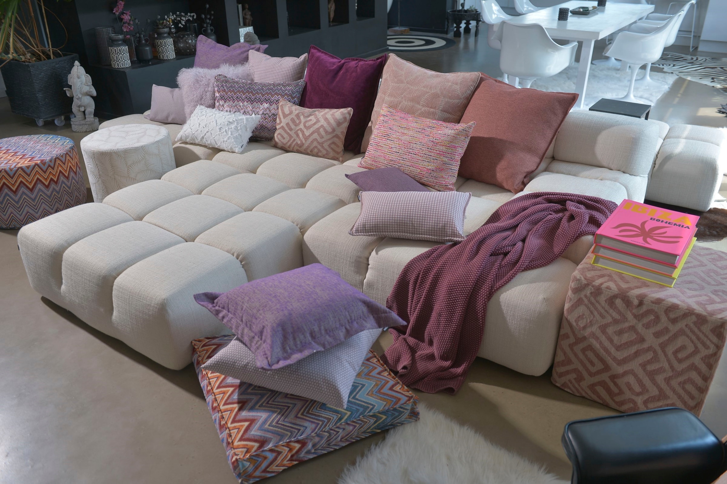 H.O.C.K. Dekokissen »Naira« mit geometrischem Muster, Kissenhülle mit Füllung, 1 Stück