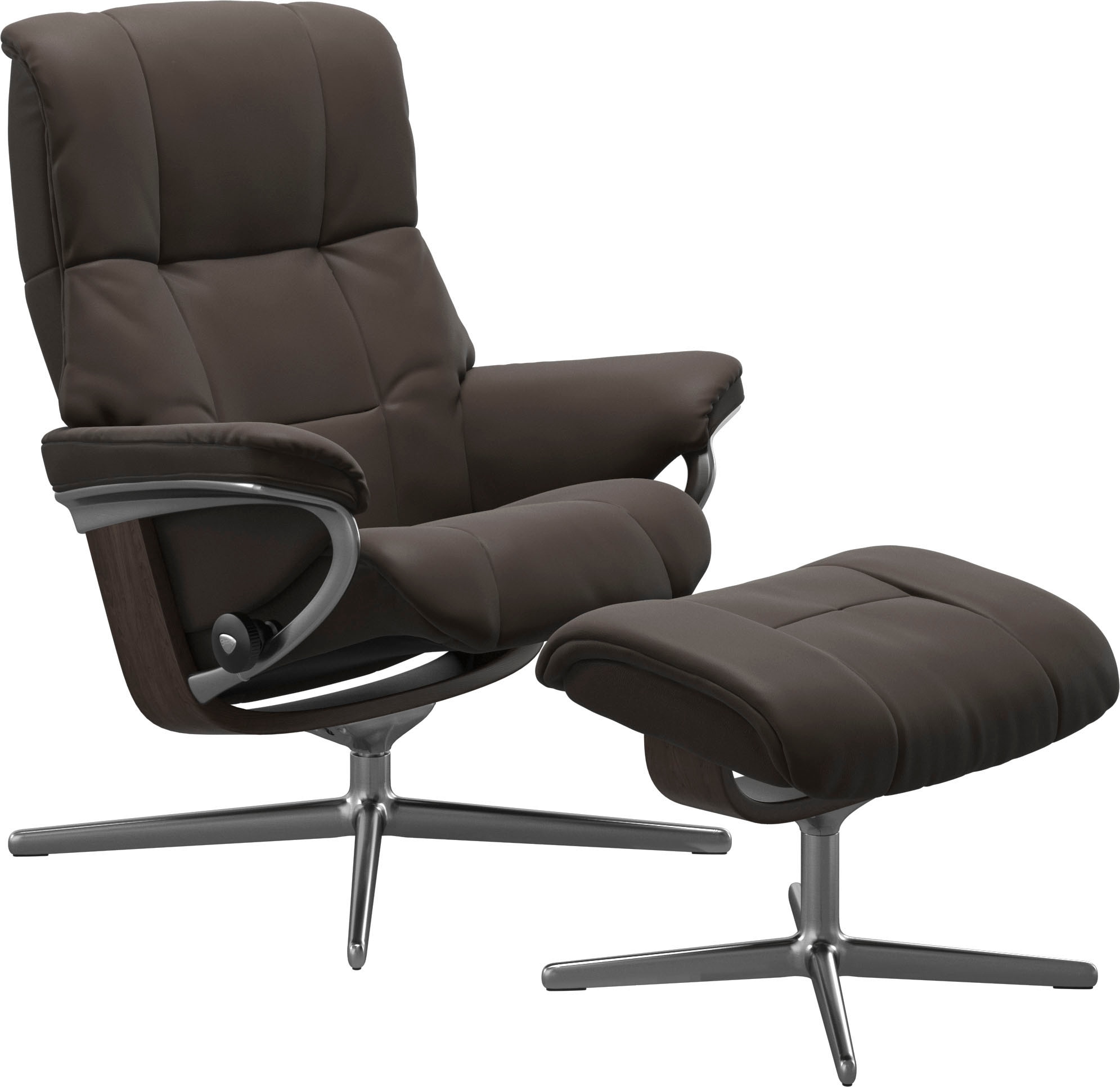 Stressless® Relaxsessel »Mayfair«, (Set, Relaxsessel mit Hocker), mit Hocker, mit Cross Base, Größe S, M & L, Holzakzent Wenge
