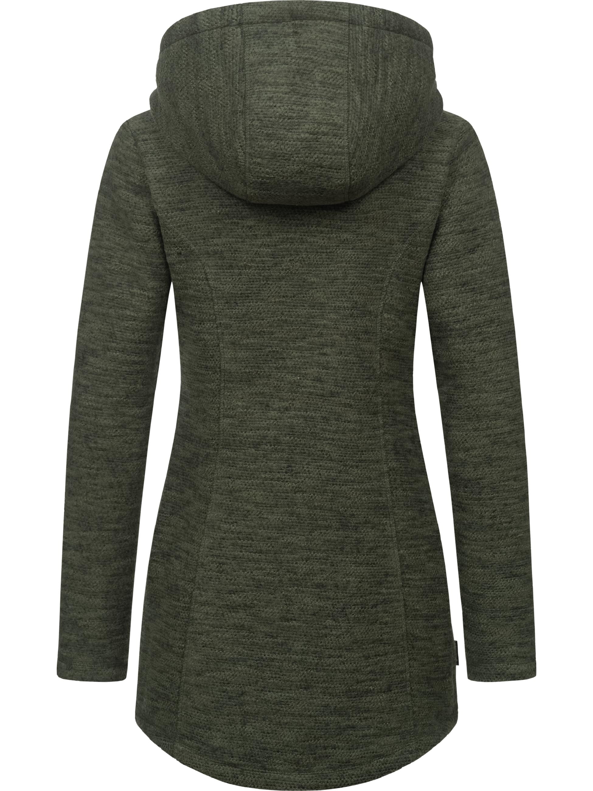 Ragwear Kapuzensweatjacke »Longstrickjacke Leysha Melange«