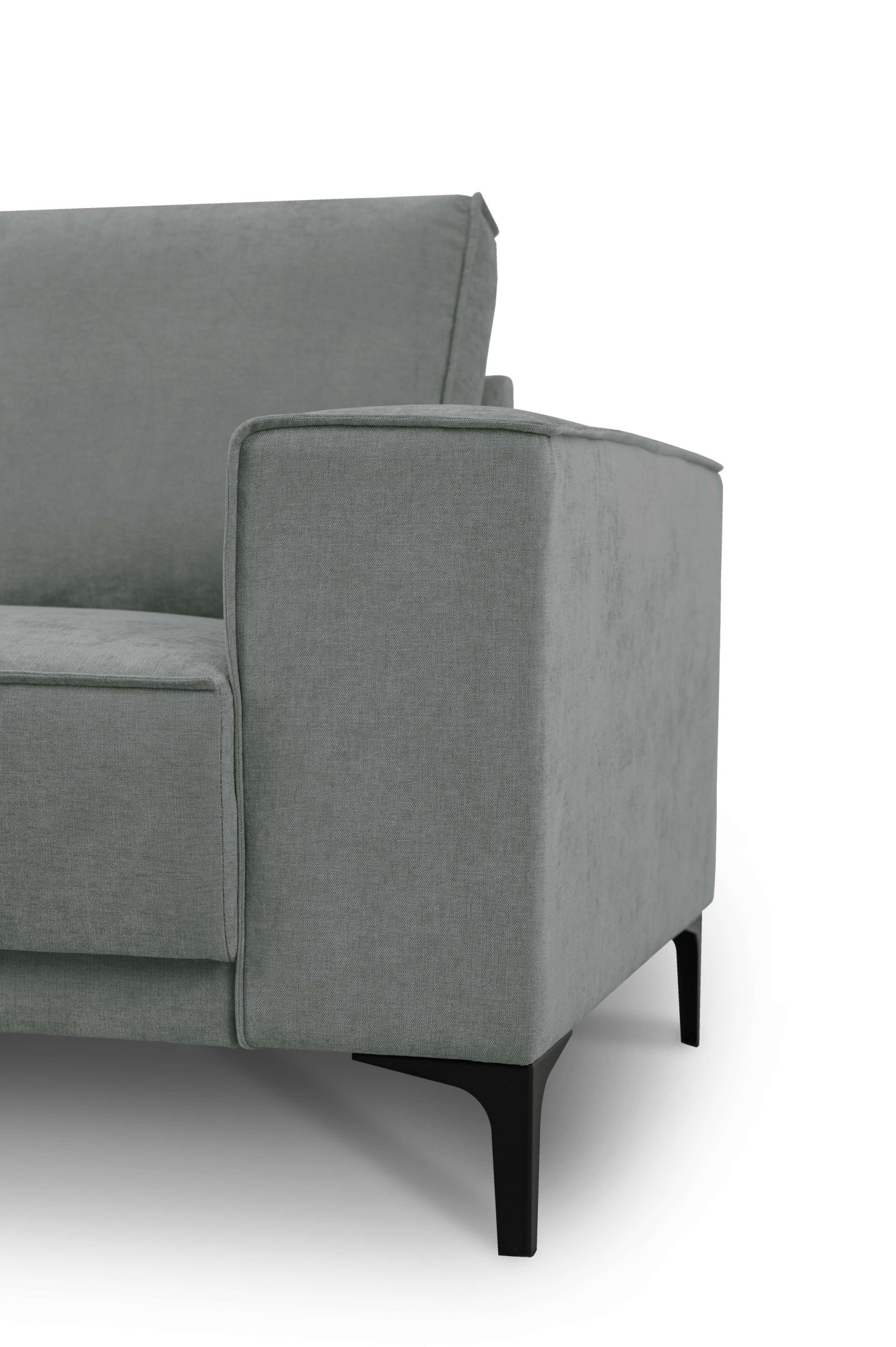 Places of Style 3-Sitzer »3er Sofa Oland, Struktur, Flachgewebe, Luxus-Microfaser, Boucle«, 224 cm, Wellenunterfederung, Skandi-Design, Metallfüße