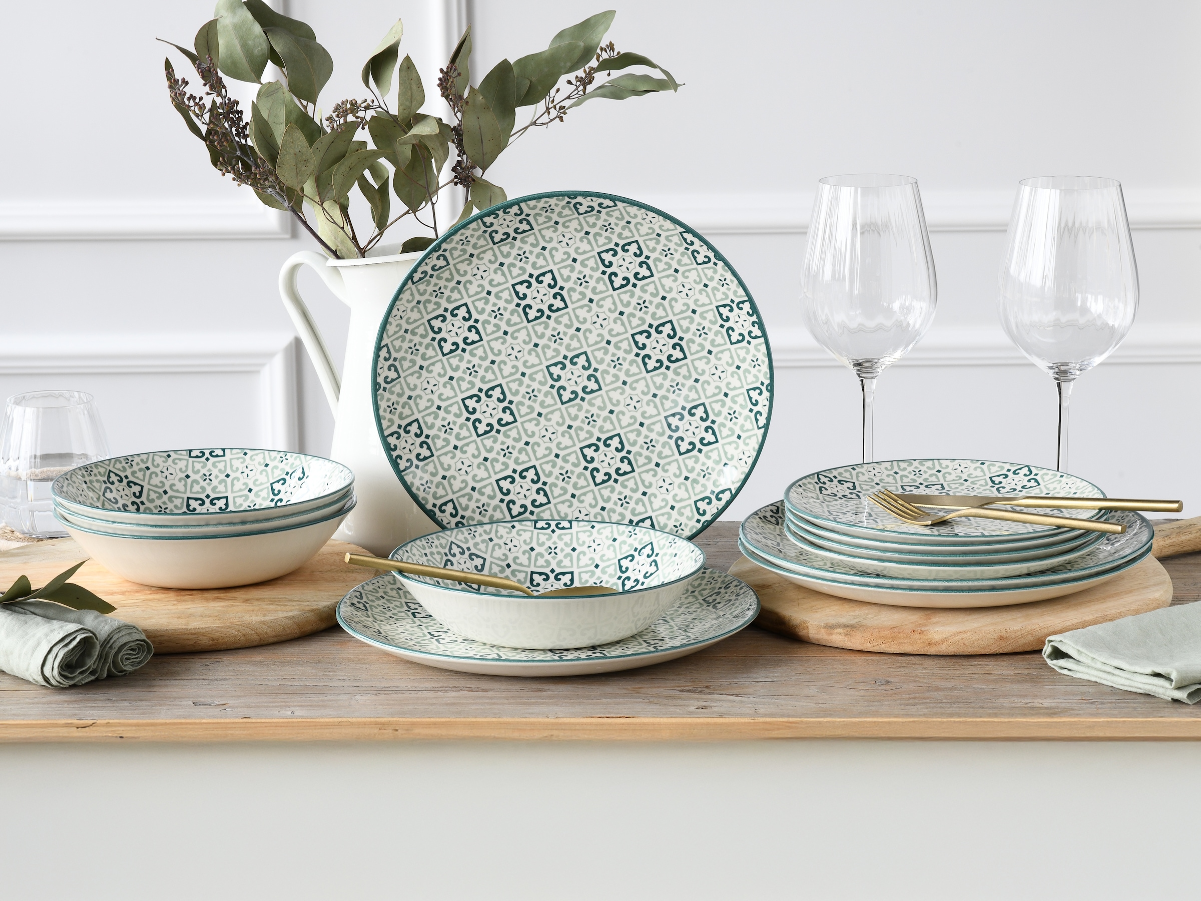 CreaTable Teller-Set »Yara«, (Set, 12 tlg.), orientalisch mediterraner Stil