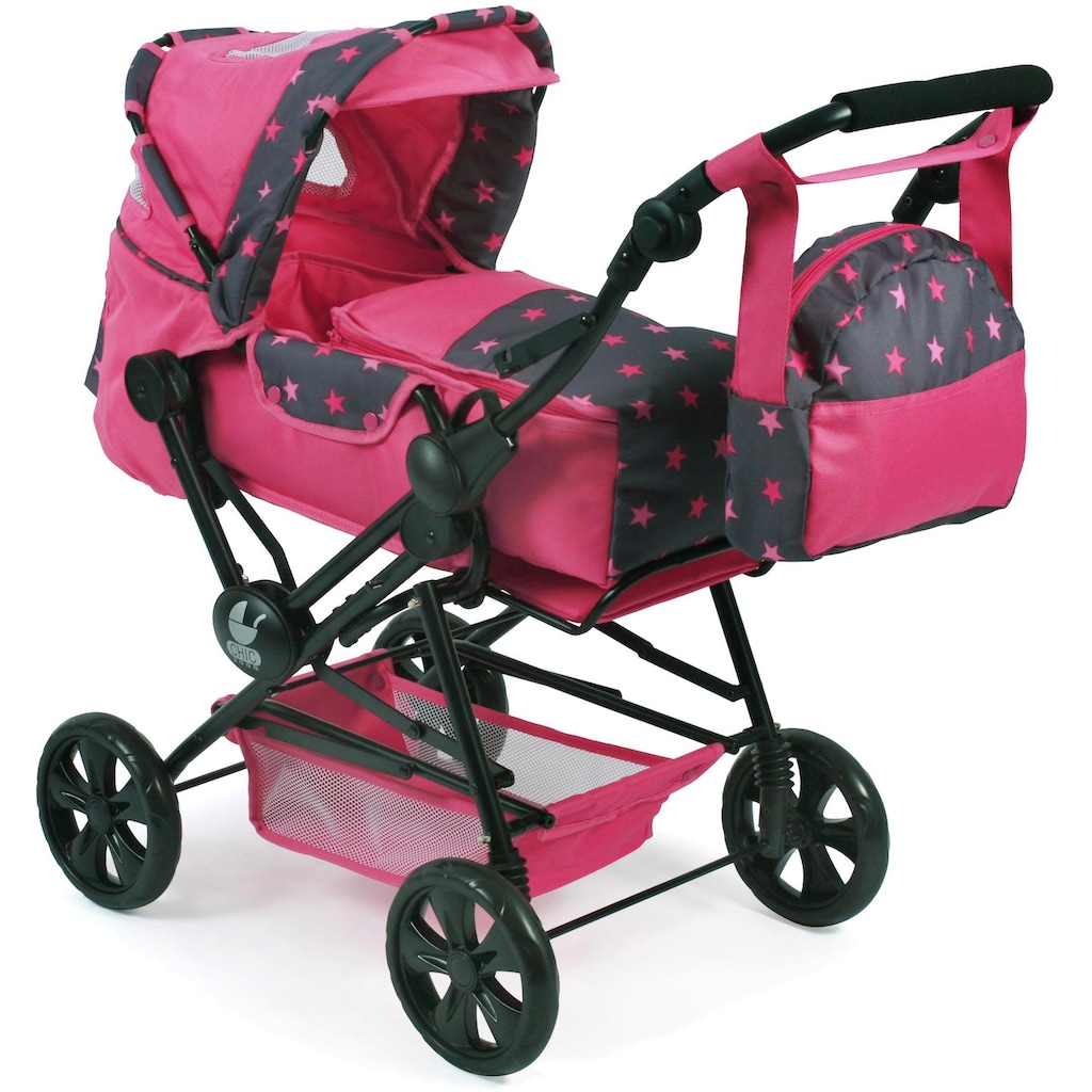 CHIC2000 Kombi-Puppenwagen »Road Star, Stars Pink«, mit herausnehmbarer Tragetasche