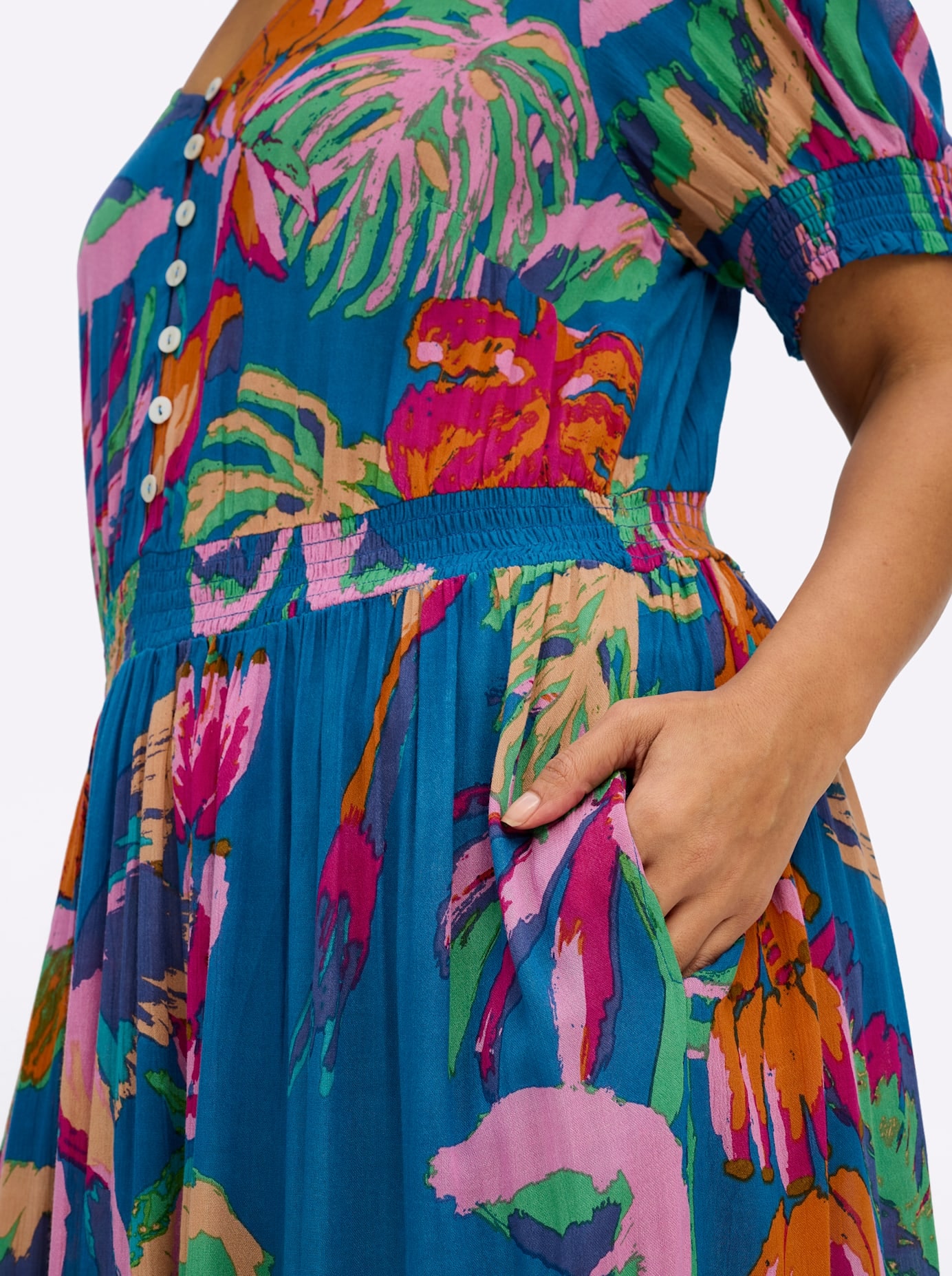 Sheego Druckkleid »Kleid« Eingrifftaschen