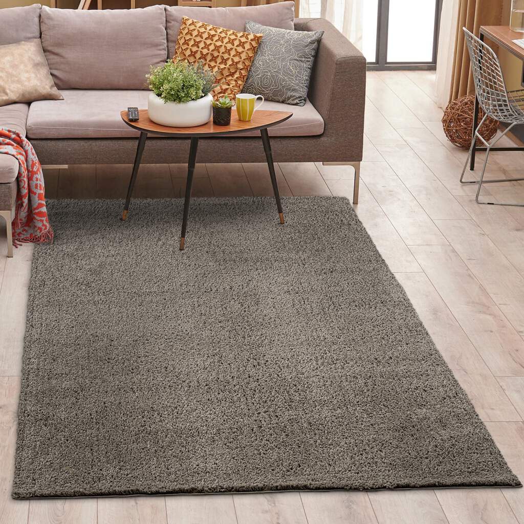 Carpet City Hochflor-Teppich Shaggy »Plainy«, Uni-Farben weich, Polyester bei besonders rechteckig, OTTO Teppich