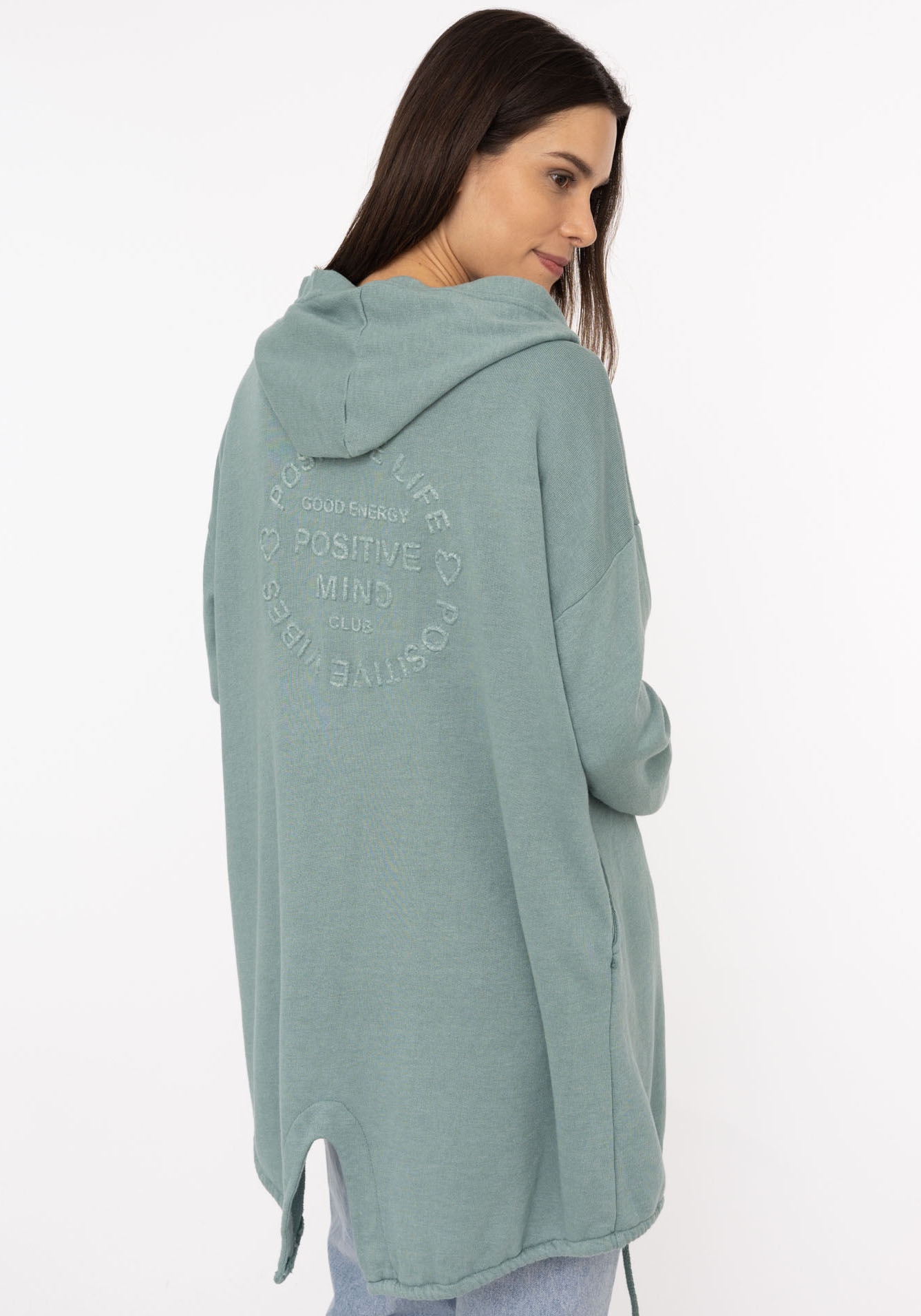 Zwillingsherz Jerseymantel »"Positive Mind"« mit hohem Baumwollanteil