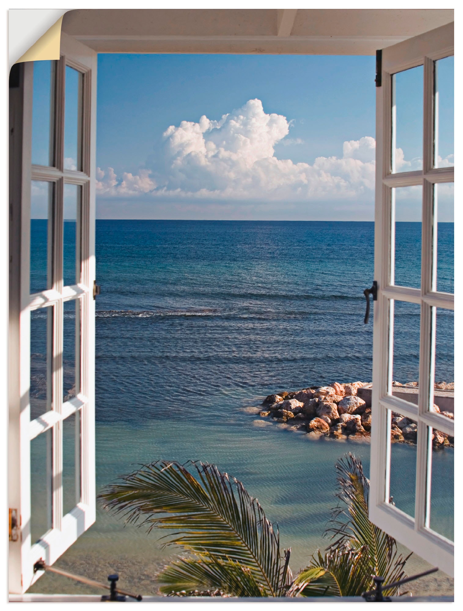 Artland Wandbild »Fenster zum Paradies«, in (1 bei oder online OTTO Größen Fensterblick, Wandaufkleber Poster St.), Leinwandbild, versch. Alubild, als