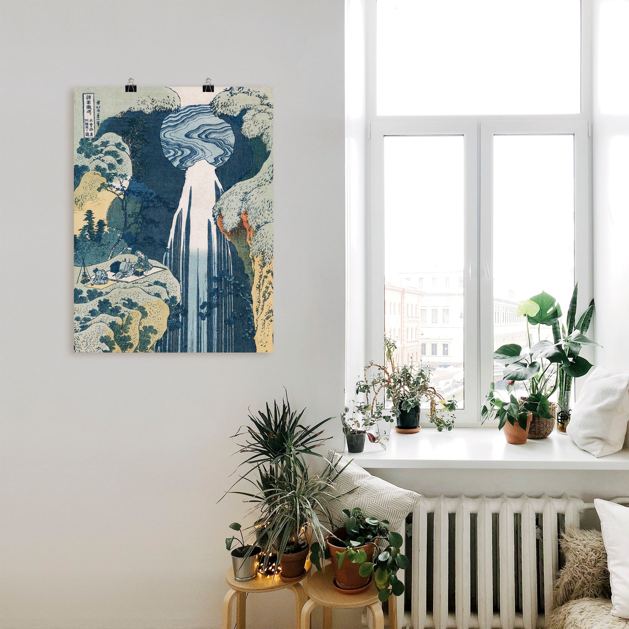 Artland Kunstdruck »Wasserfall von Amida an Kiso Straße«, Gewässer, (1 St.), als Leinwandbild, Wandaufkleber oder Poster in versch. Größen