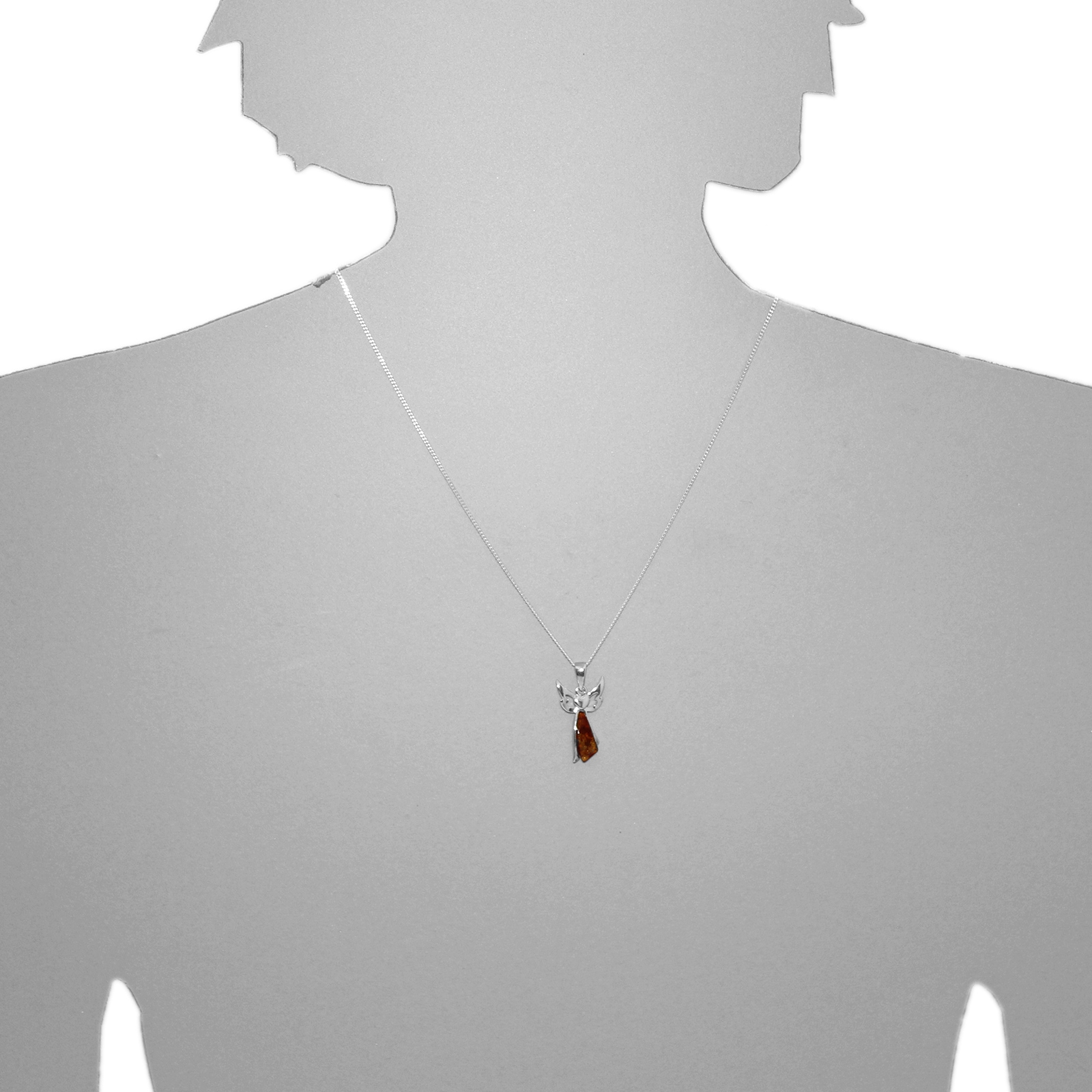 OSTSEE-SCHMUCK Kettenanhänger »- Engel - Silber 925/000 - Bernstein«