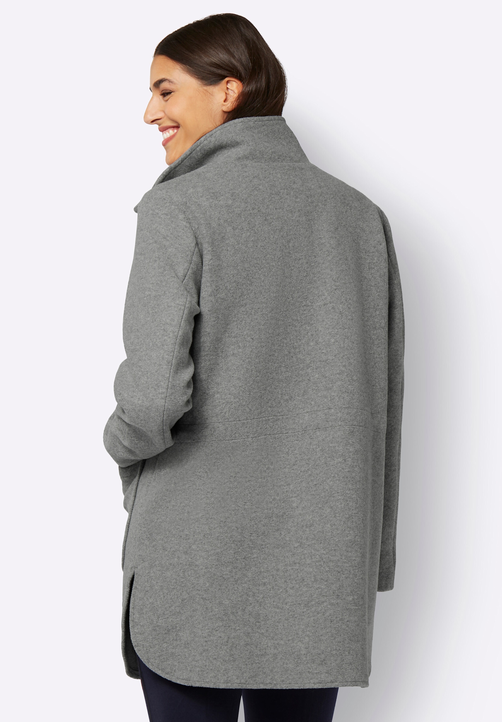Sieh an! Langjacke »Longjacke Longjacke in Woll-Optik« ohne Kapuze