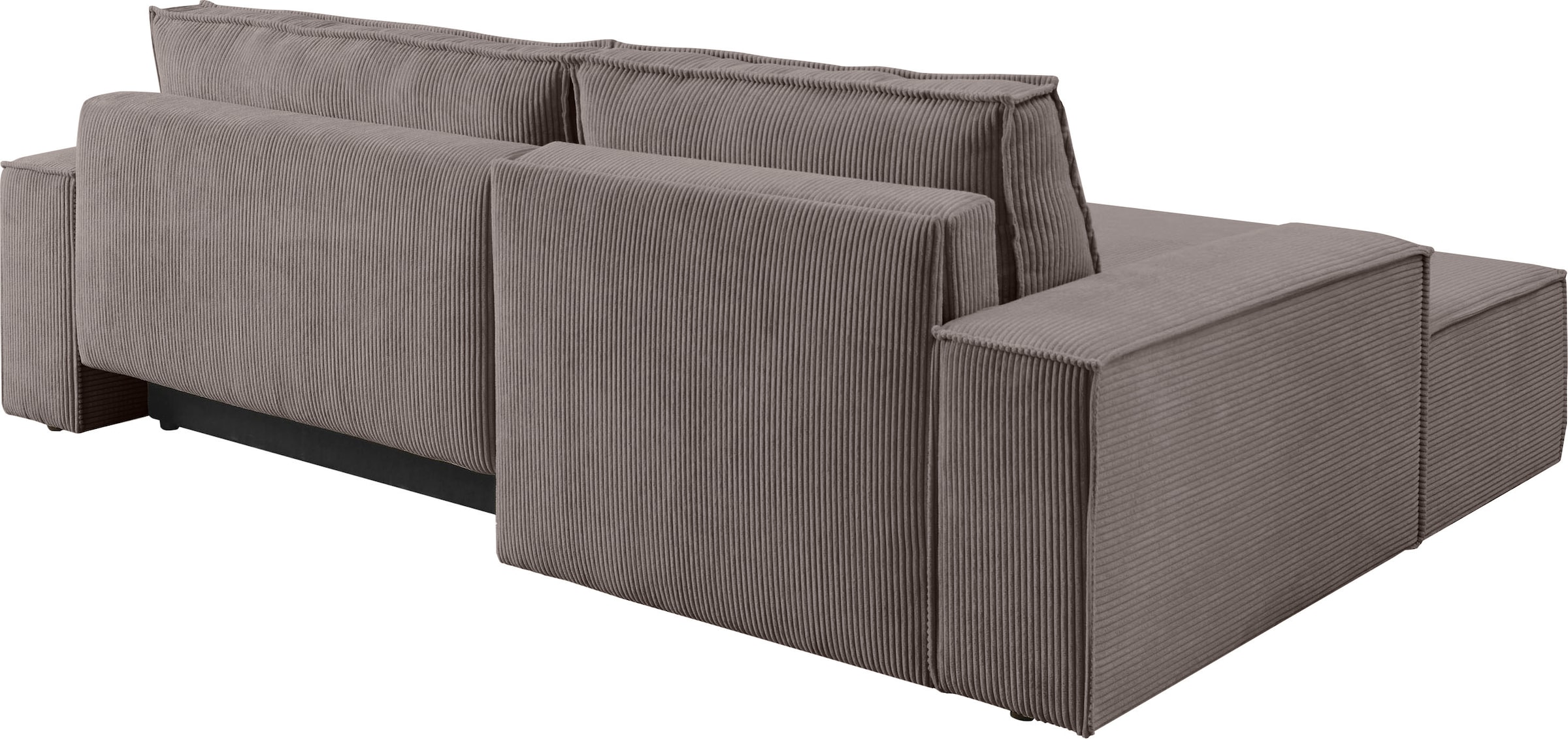 Home affaire Ecksofa »SHERWOOD Schlafsofa 267 cm, L-Form,«, Schlaffunktion mit Bettkasten (210x136 cm), Cord, Vintage, Samtvelours
