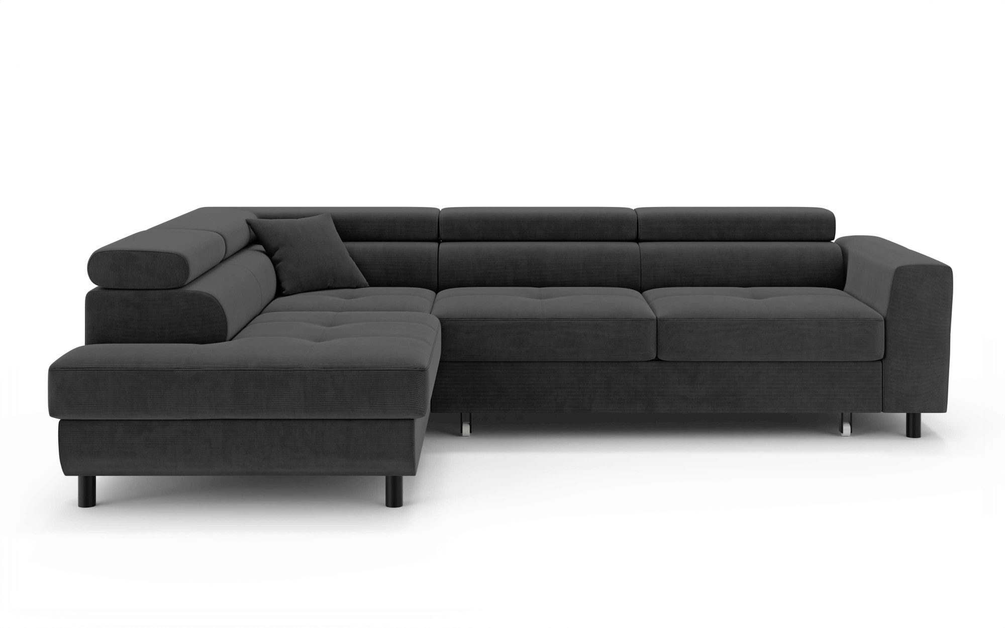 OTTO home Ecksofa »AADEN Schlafsofa mit verstellbaren Kopfstützen, B/T/H: 254/199/90 cm«, mit Bettfunktion und Bettkasten, Ottomane rechts/links bestellbar