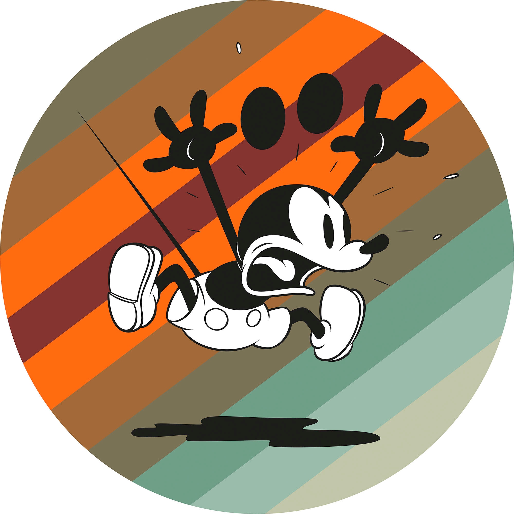 Wandtattoo »Mickey Mouse up and away«, (1 St.), 125x125 cm (Breite x Höhe), rund und...