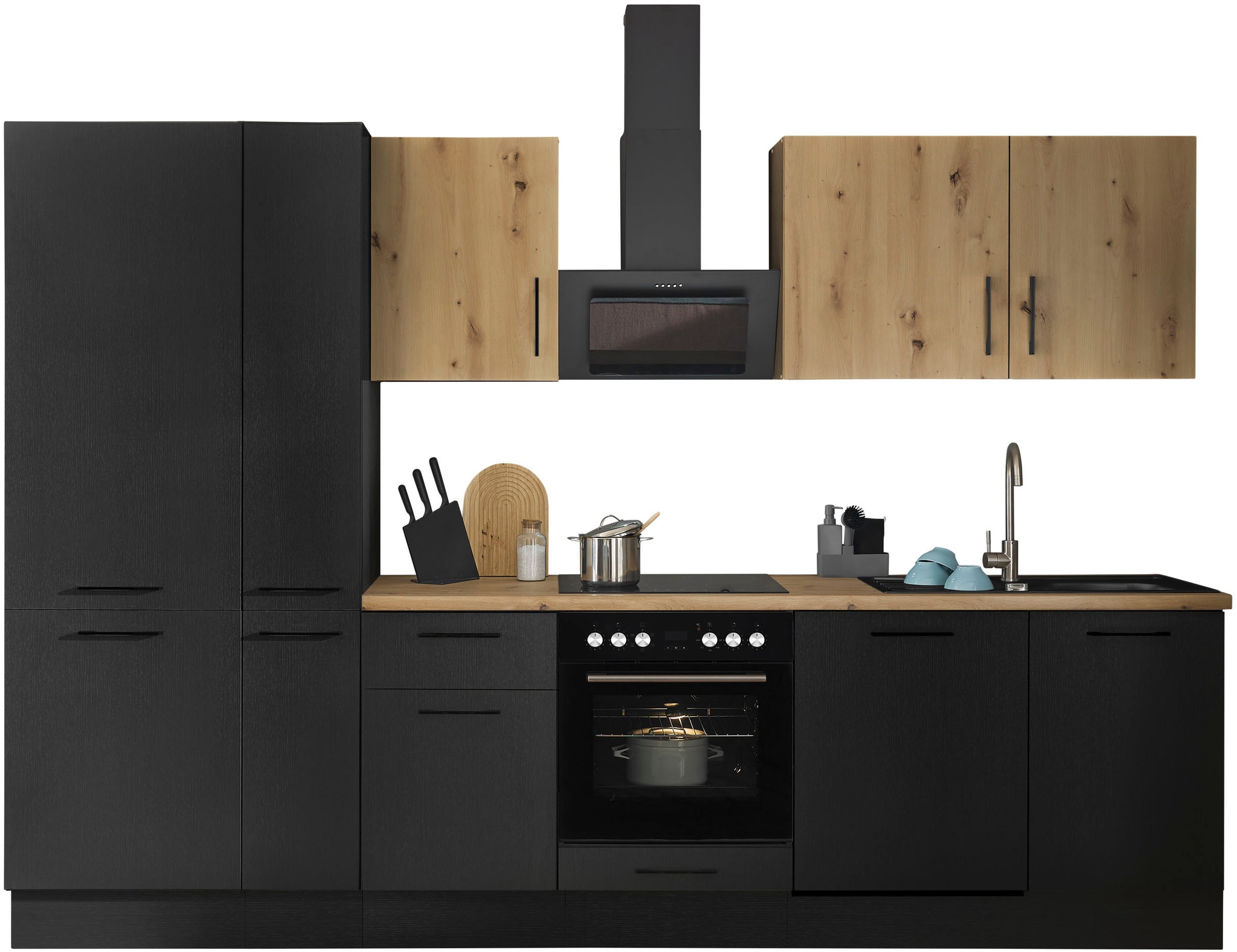 BASIC by Balculina Küchenzeile »Turin« Breite 310 cm, wahlweise mit E-Geräten