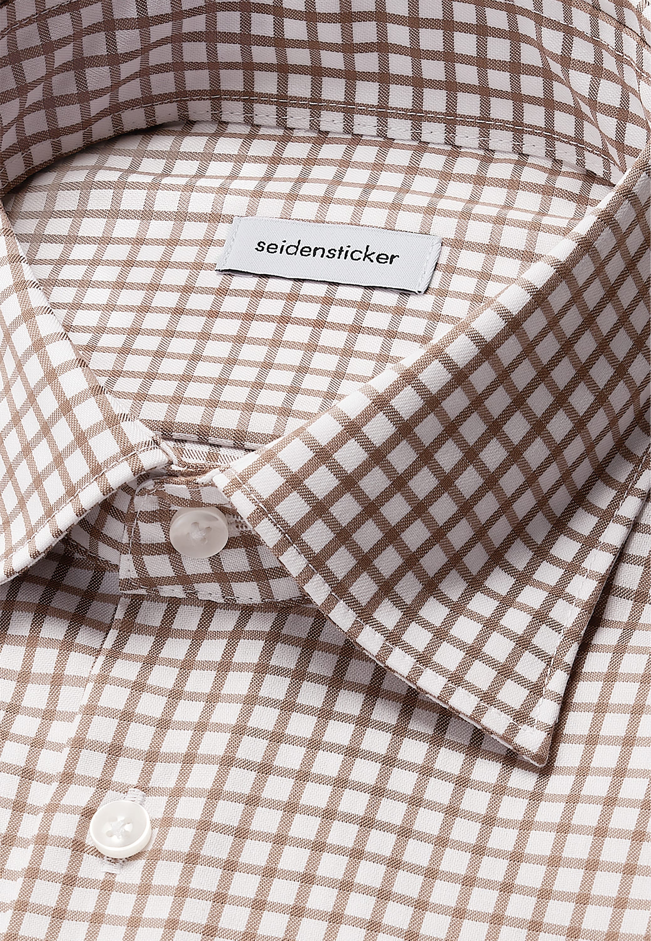 seidensticker Businesshemd »Schwarze Rose« Regular 1/1 Covered-Button-Down-Kragen Karo