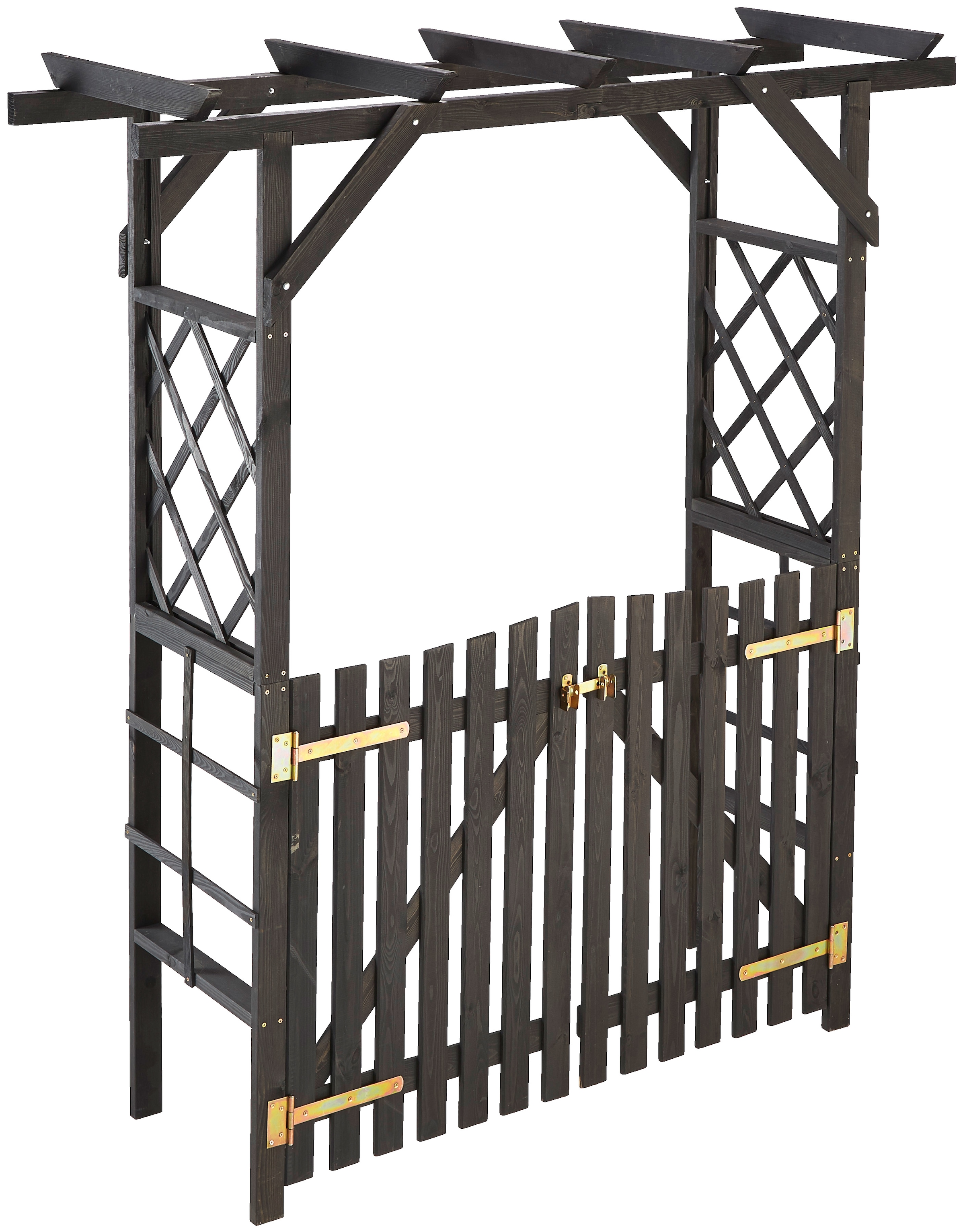 promadino Rosenbogen »Pergola Ben« BxTxH: 200x65x208 cm, mit Türen, anthrazit