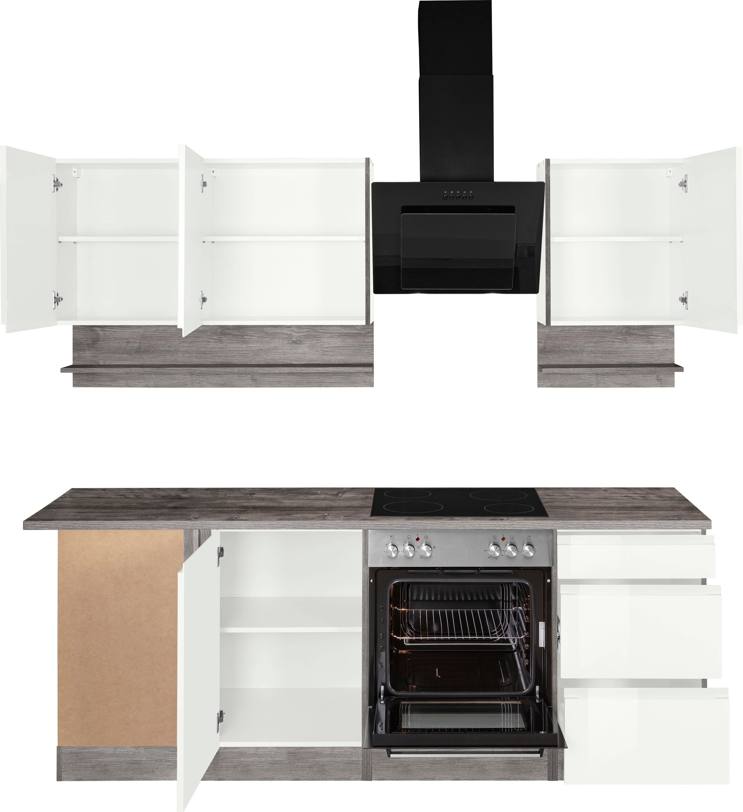 KOCHSTATION Winkelküche »KS-Virginia« Stellbreite 220/220 cm, wahlweise mit E-Geräten