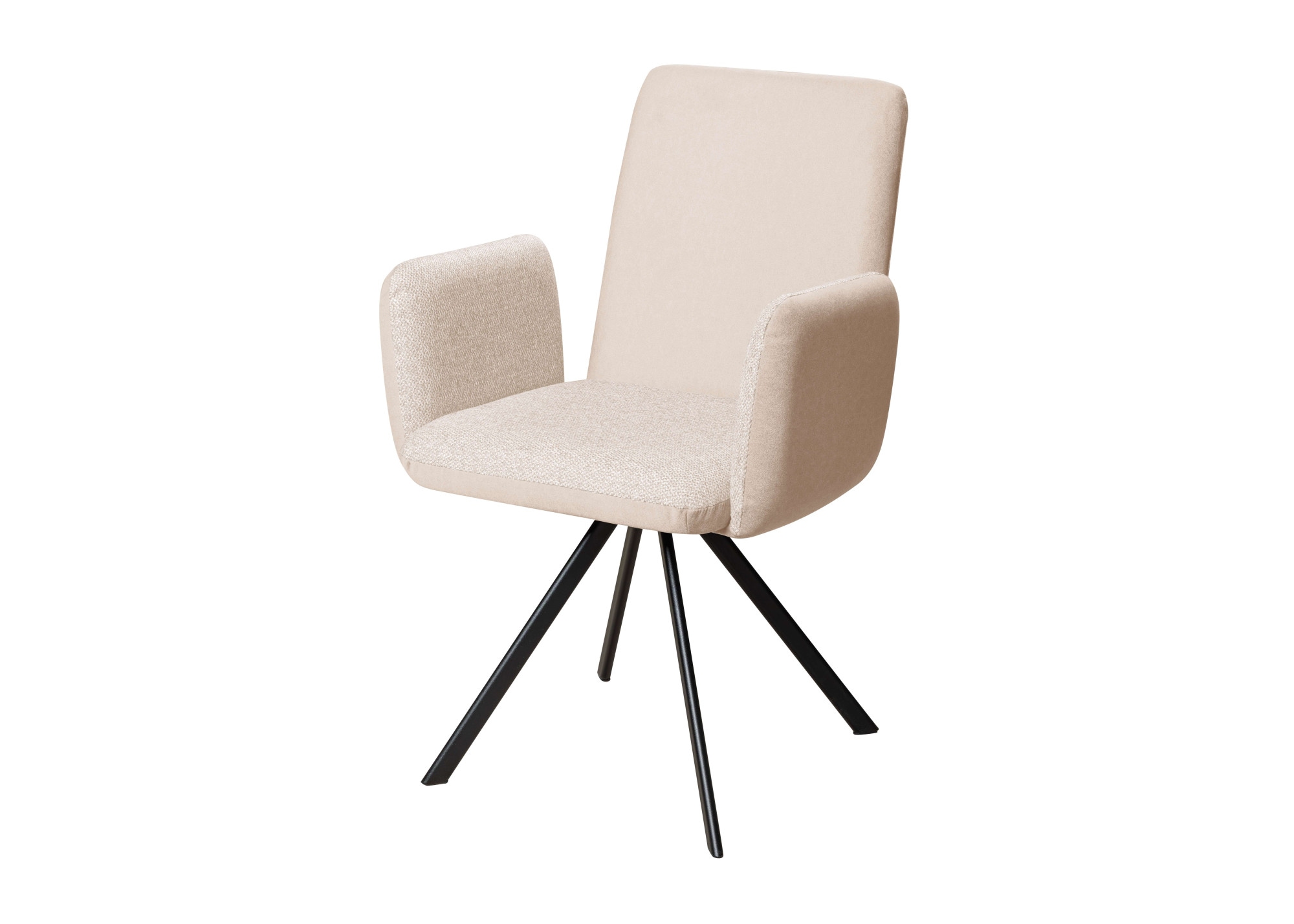 OTTO home Armlehnstuhl »Gabi Polsterstuhl, Esszimmerstuhl, Küchenstuhl, 4-Fußstuhl« () Gestell aus matt-schwarzem Flachmetall, stabil, 2-Stoff-Design