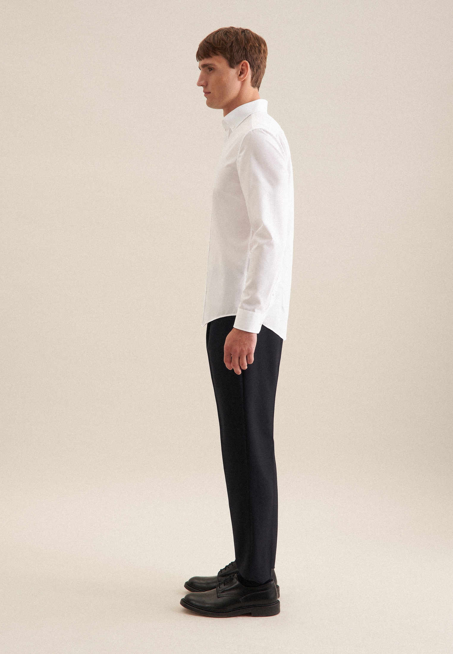 seidensticker Businesshemd »Shaped«, Shaped Langarm Button-Down-Kragen Uni