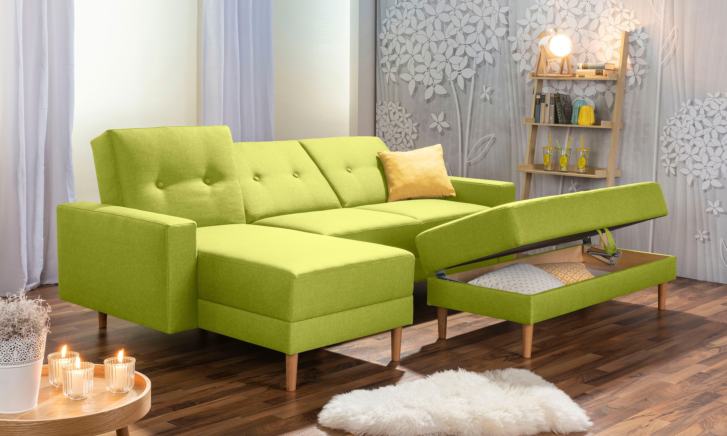 Max Winzer® Ecksofa »Just Chill kubisches Schlafsofa im skandinavischen Stil, bequem«, Recamiere links oder rechts montierbar, mit Rückenverstellung