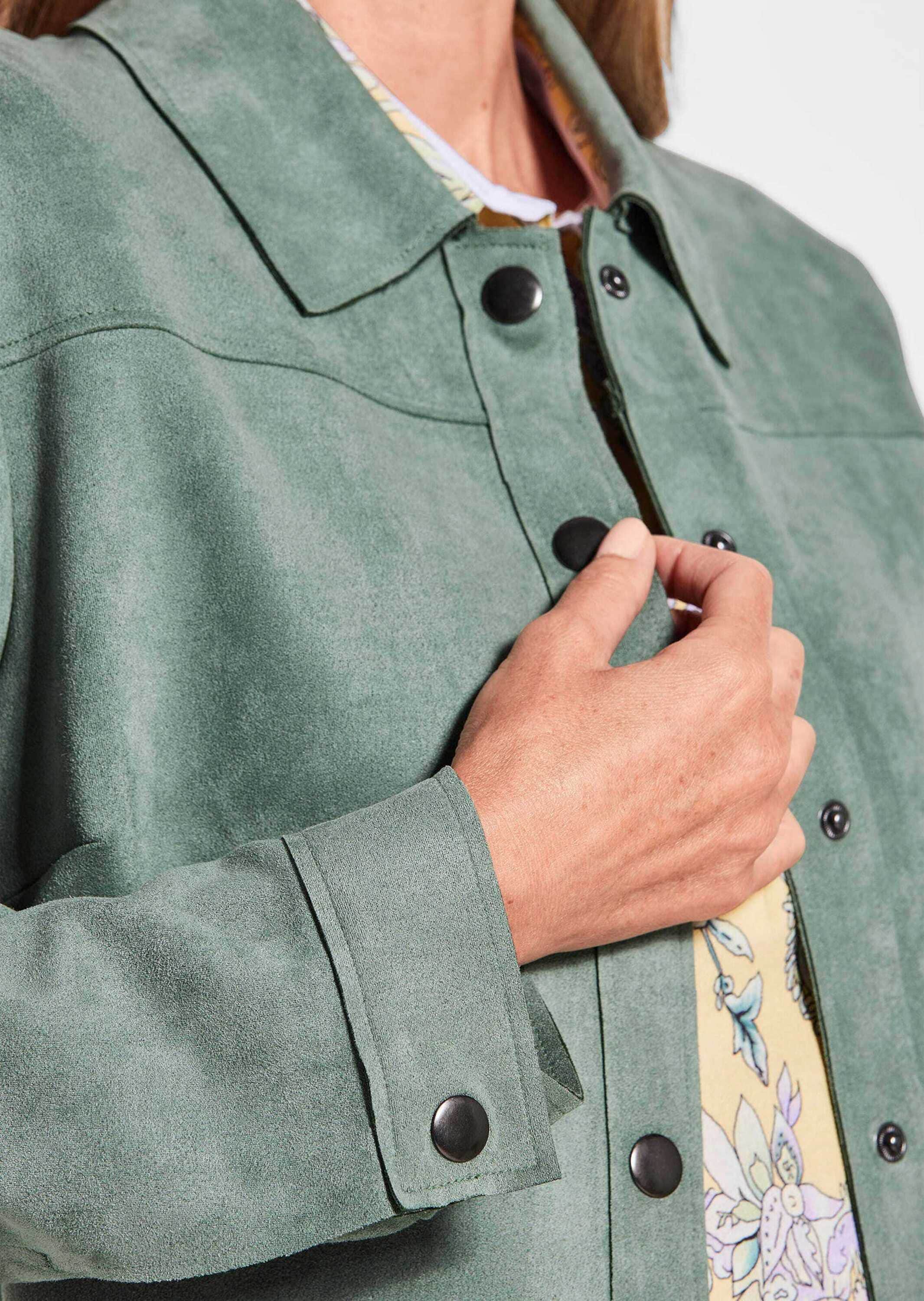 GOLDNER Kurzjacke »Outdoorjacke aus Veloursimitat in Grün«