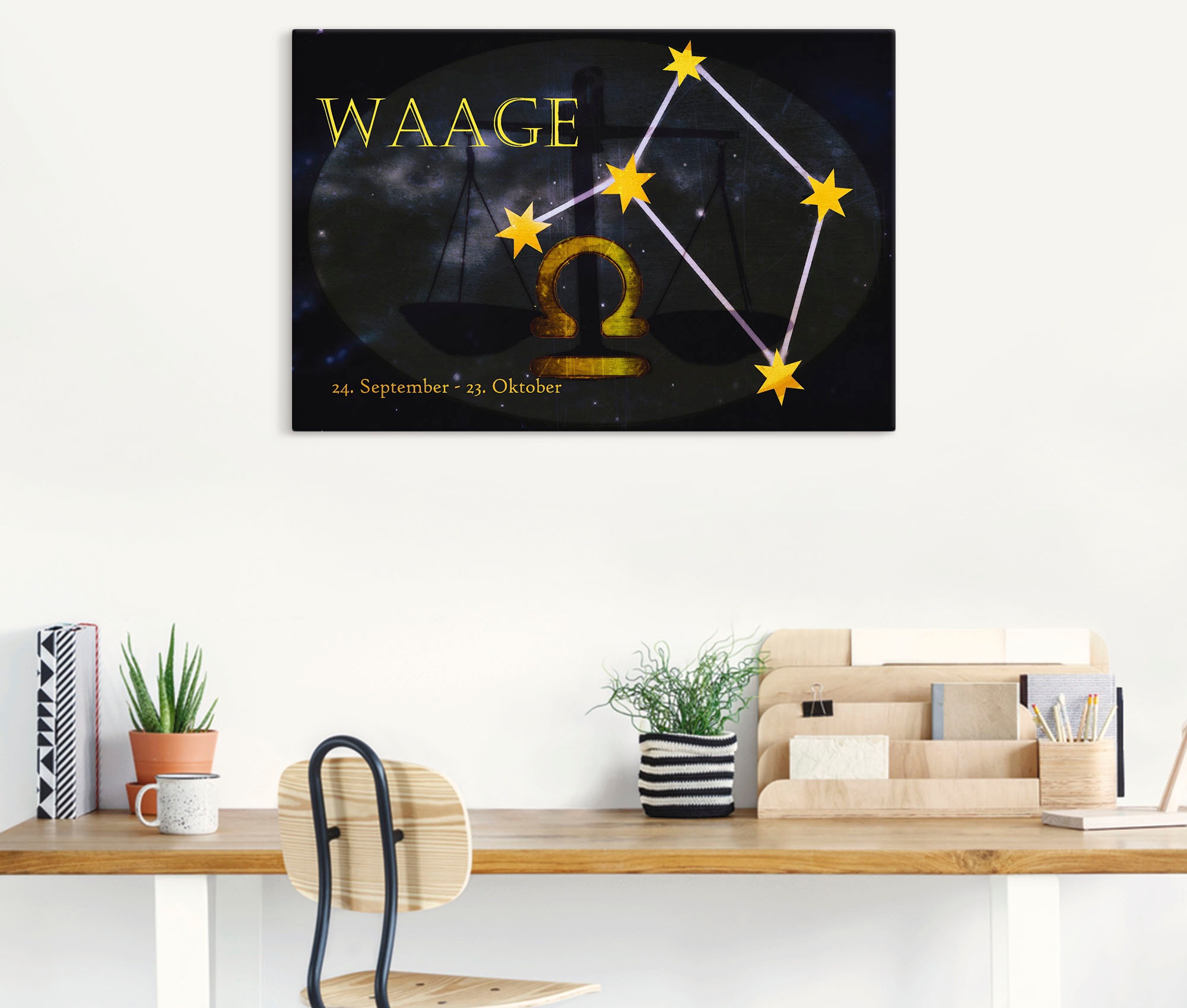 Artland Wandbild »Sternzeichen - Waage«, Bilder von Sternzeichen, (1 St.), als Leinwandbild, Poster, Wandaufkleber in verschied. Größen