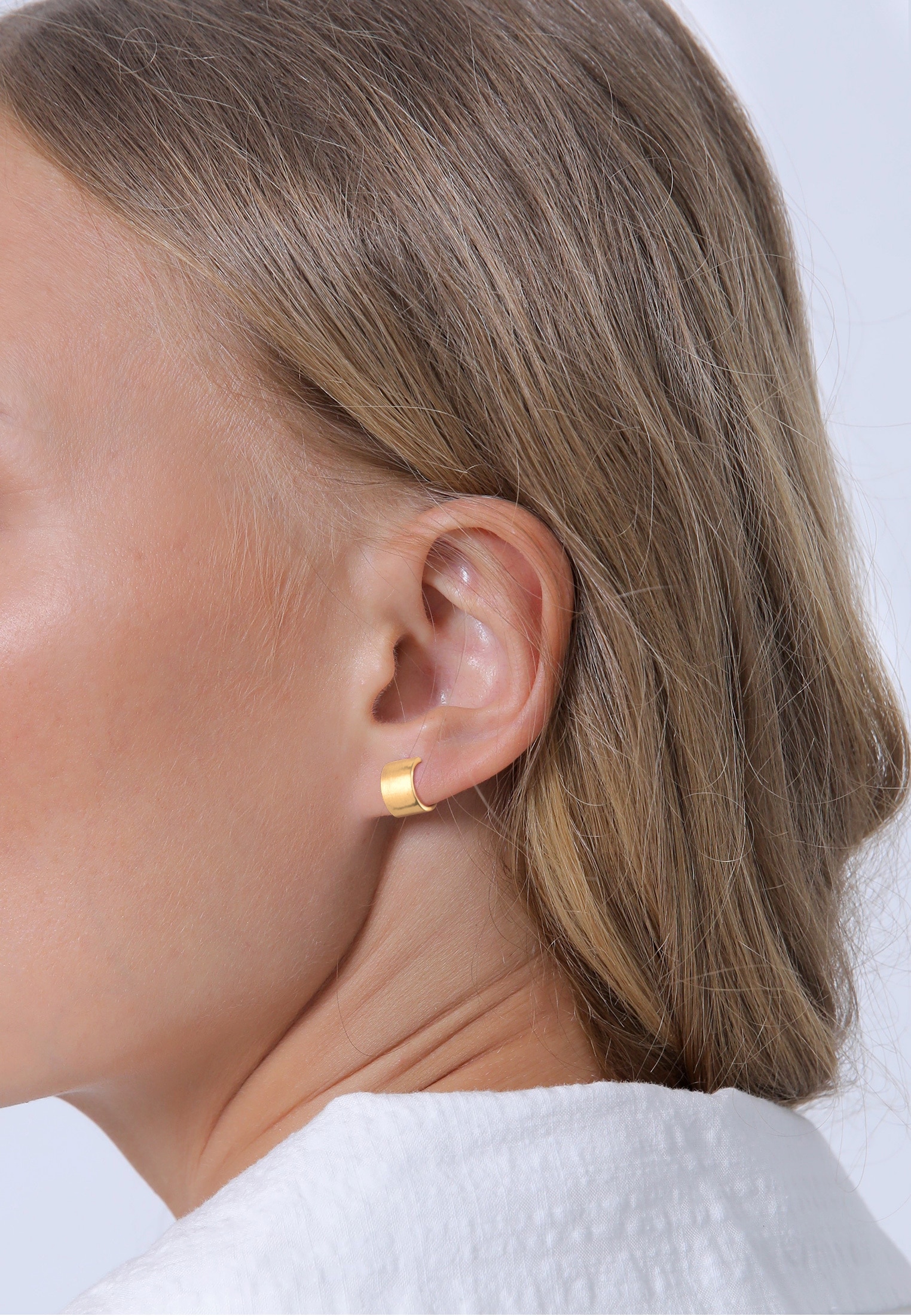 Elli Paar Creolen »Ohrringe Ohrstecker Halbcreolen Matt Modern 925 Sterling Silver«