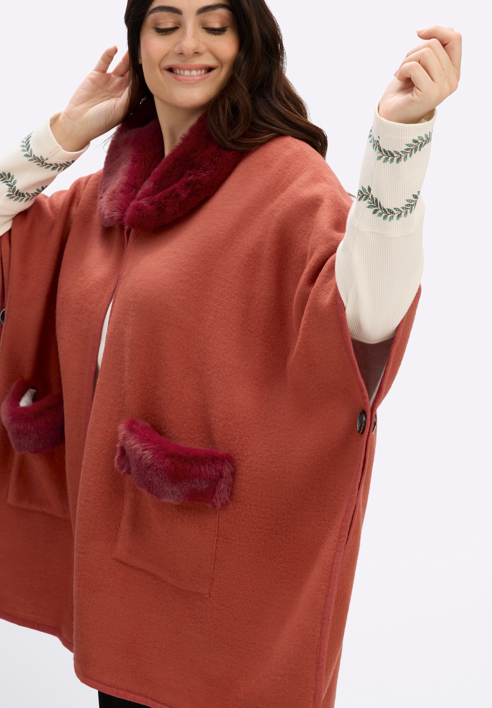 sheego by Joe Browns Strickfleece-Pullover »Cape Cape«