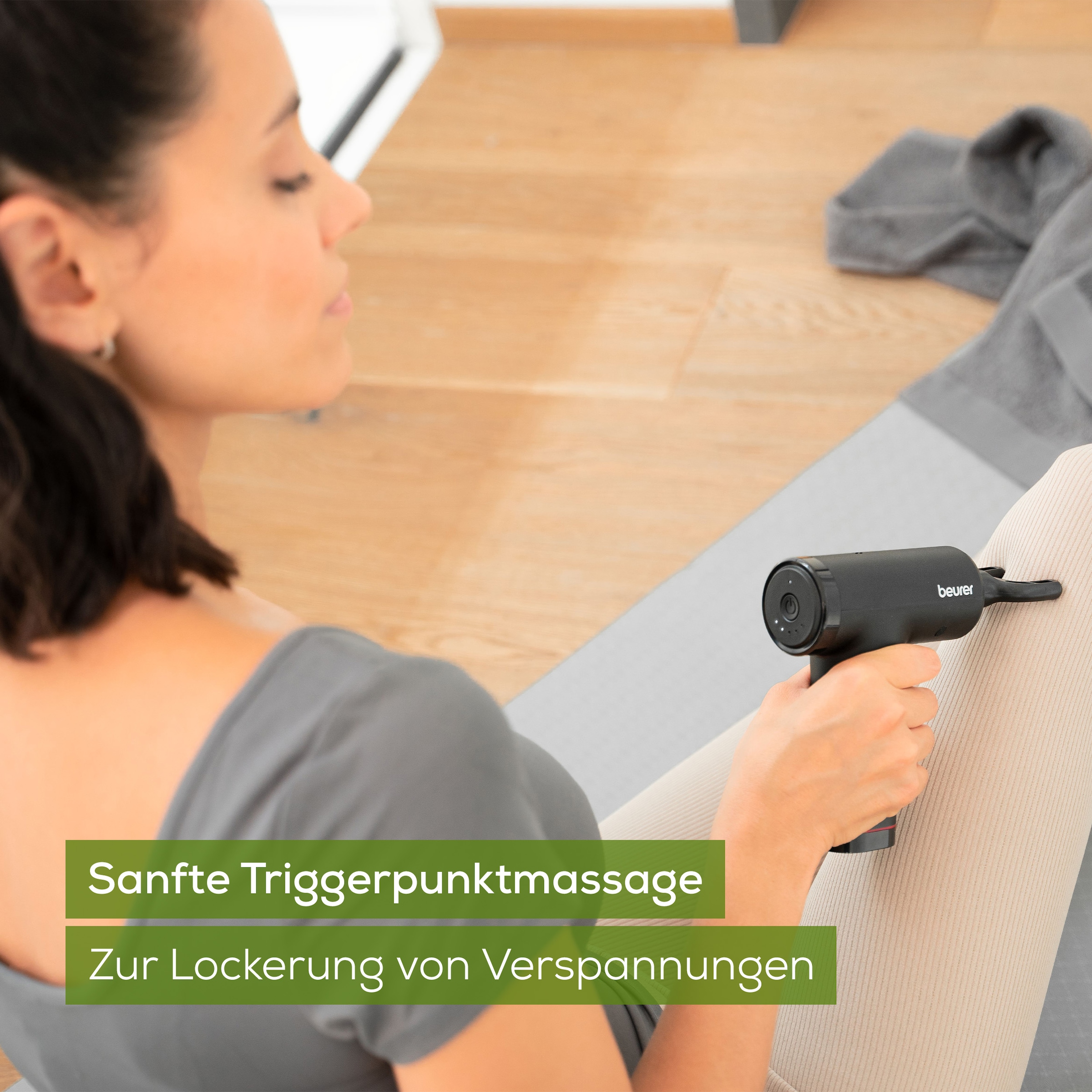 BEURER Massagepistole »MG 89 kraftvolles Muskelmassagegerät mit 3 Aufsätzen«, Gezielte Muskelregeneration, 3 Massageaufsätze, 5 Intensitätsstufen