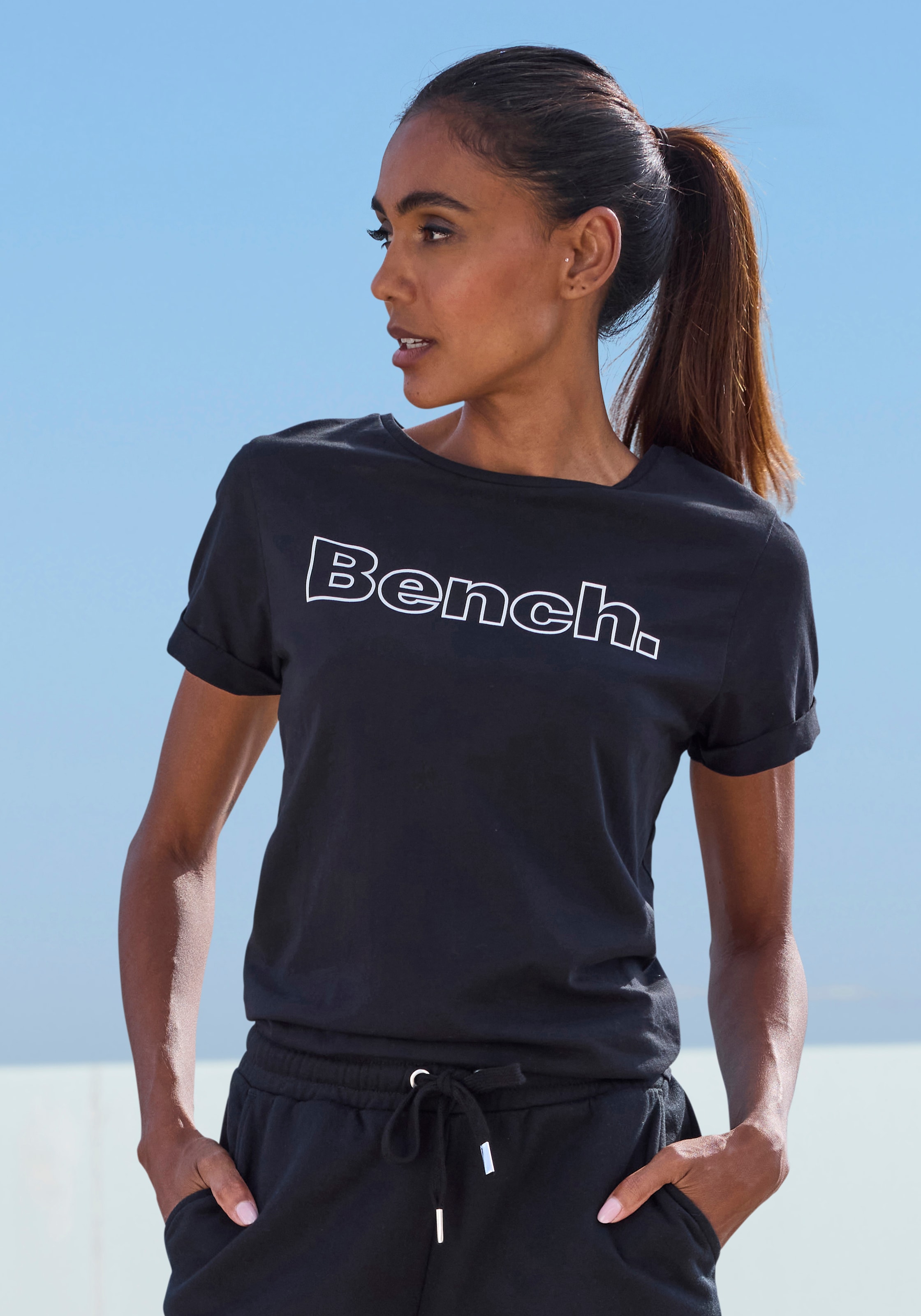 Bench. Loungewear T-Shirt Packung, 2 Stk. im doppelpack mit Logodruck, Loungewear
