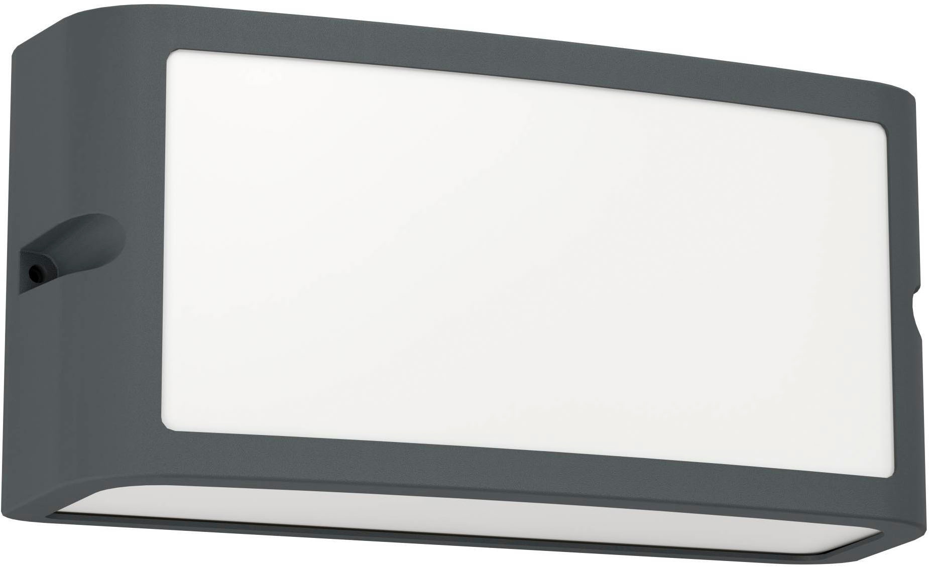EGLO Wandleuchte »Camarda Wandlampe, rechteckige Außenleuchte, Außenwandleuchte, IP54« LED-Modul 1 Stk. Neutralweiß Wand-/Deckenleuchte - L22 x H11 x AL9 cm - anthrazit - 10,5W inkl.