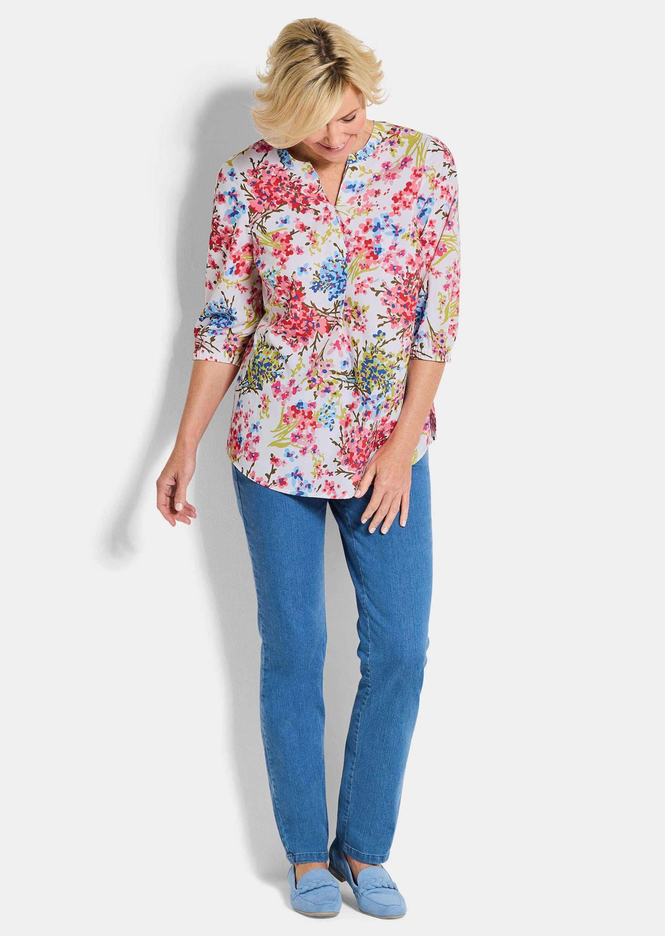 GOLDNER Tunika »Kurzgröße Pflegeleichte Bluse mit Blumenmuster«