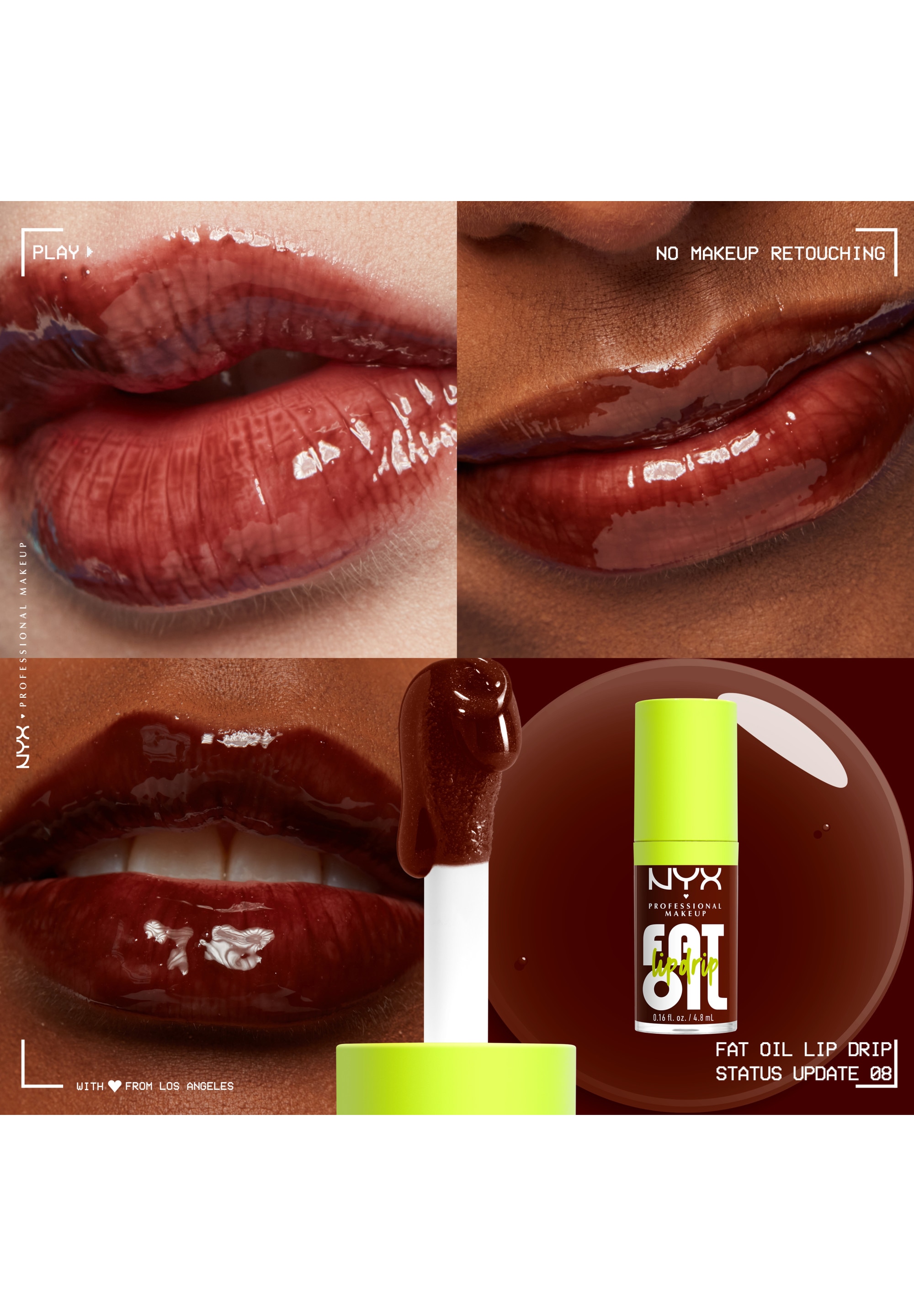 NYX Lipgloss »NYX Professional Makeup Fat Oil Lip Drip« mit intensiv-schimmerndem Finish, individuell aufbaubare Farbe